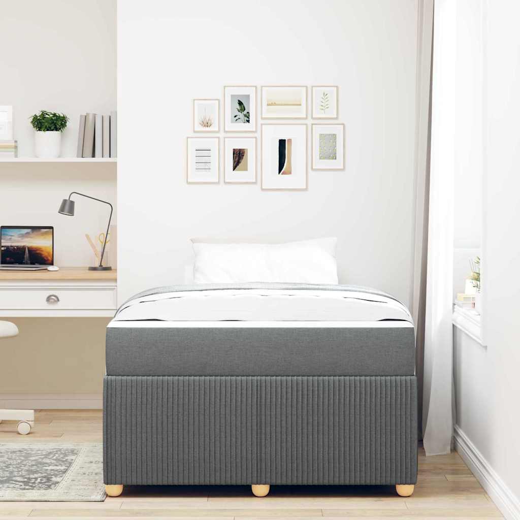 Bedframe met matras Donkergrijs 120 x 190 cm Stof is nu te koop bij PeponiXL, paradijselijk wonen!