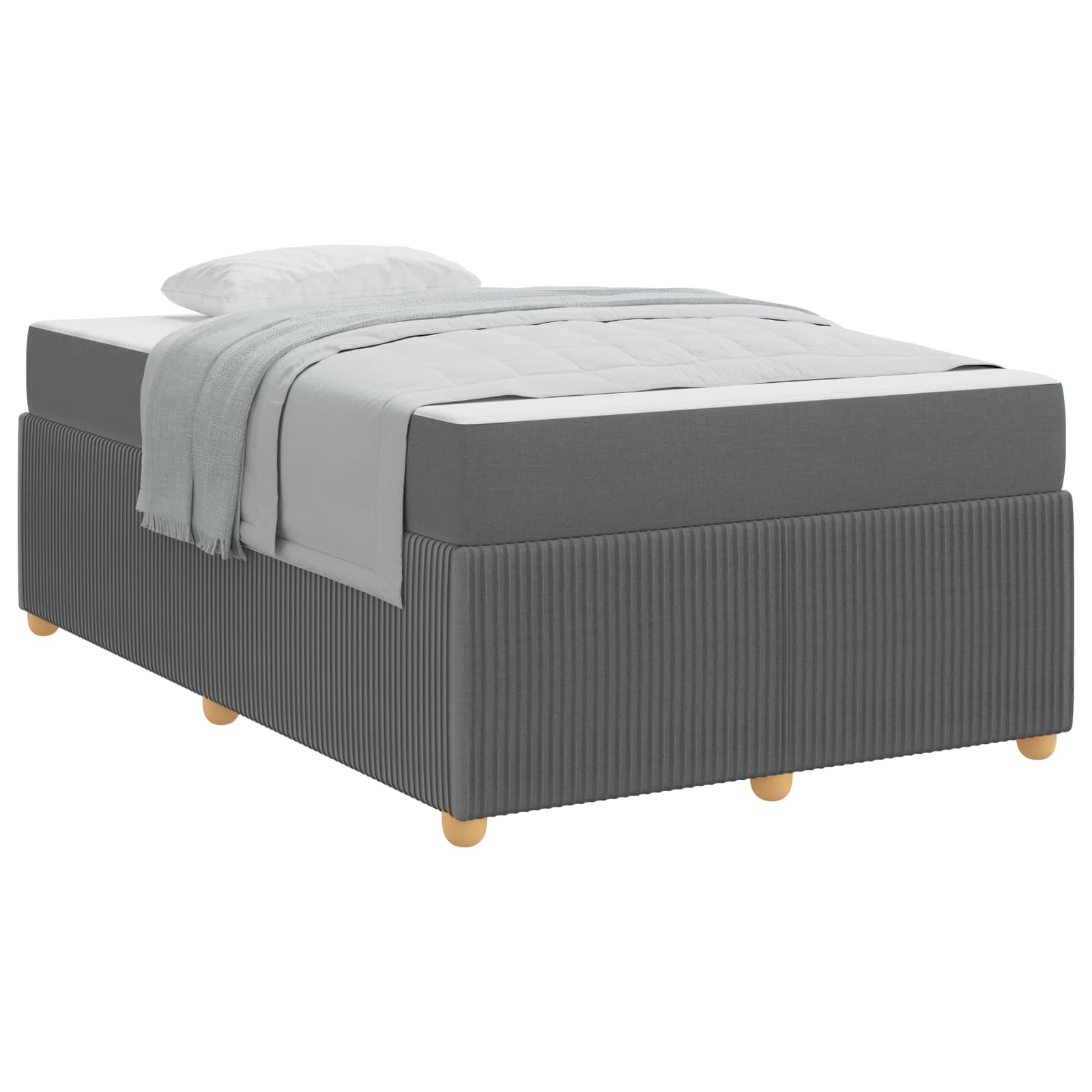 Bedframe met matras Donkergrijs 120 x 190 cm Stof is nu te koop bij PeponiXL, paradijselijk wonen!