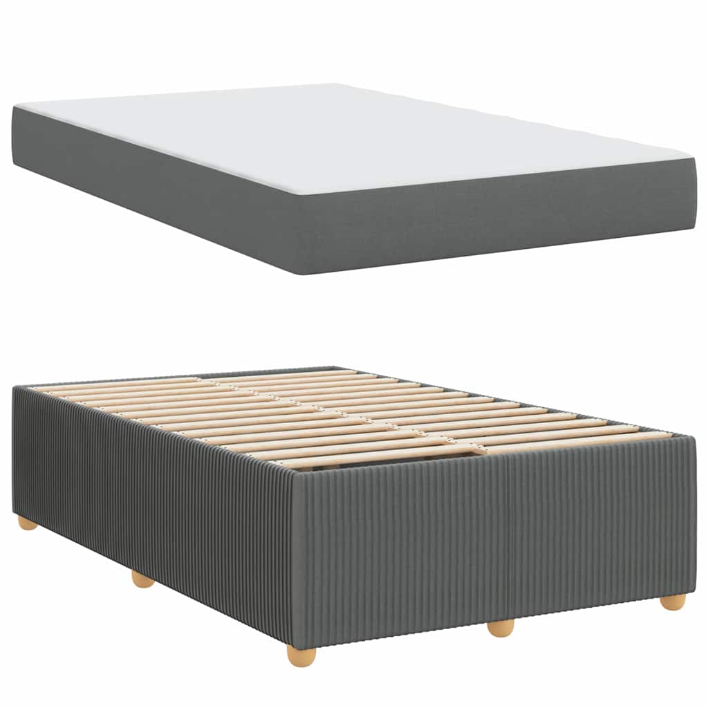 Bedframe met matras Donkergrijs 120 x 190 cm Stof is nu te koop bij PeponiXL, paradijselijk wonen!