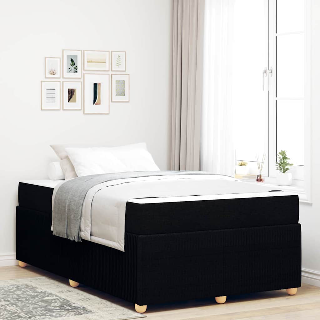 Bedframe met matras Zwart 120 x 190 cm Stof is nu te koop bij PeponiXL, paradijselijk wonen!