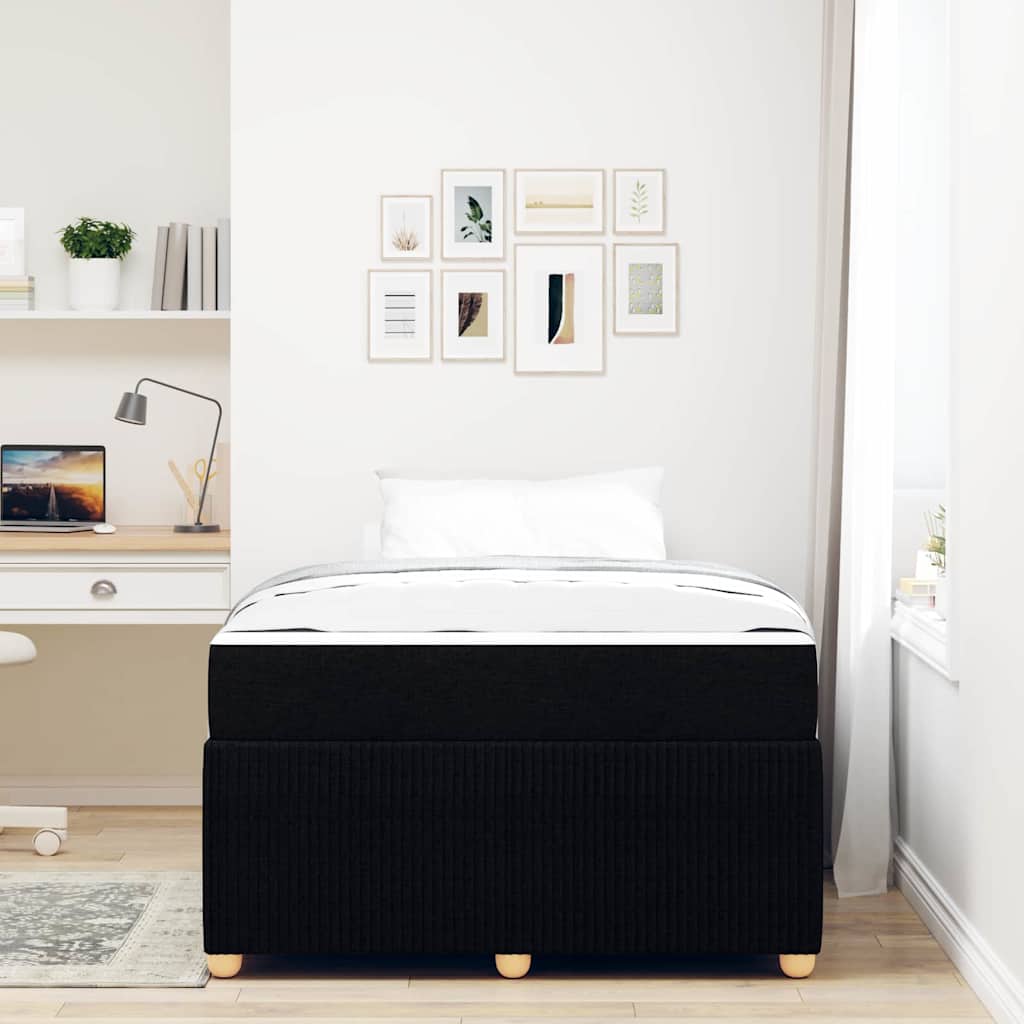 Bedframe met matras Zwart 120 x 190 cm Stof is nu te koop bij PeponiXL, paradijselijk wonen!