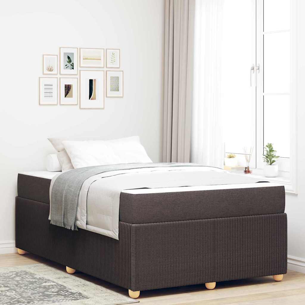 Bedframe met matras Donkerbruin 120 x 190 cm Stof is nu te koop bij PeponiXL, paradijselijk wonen!