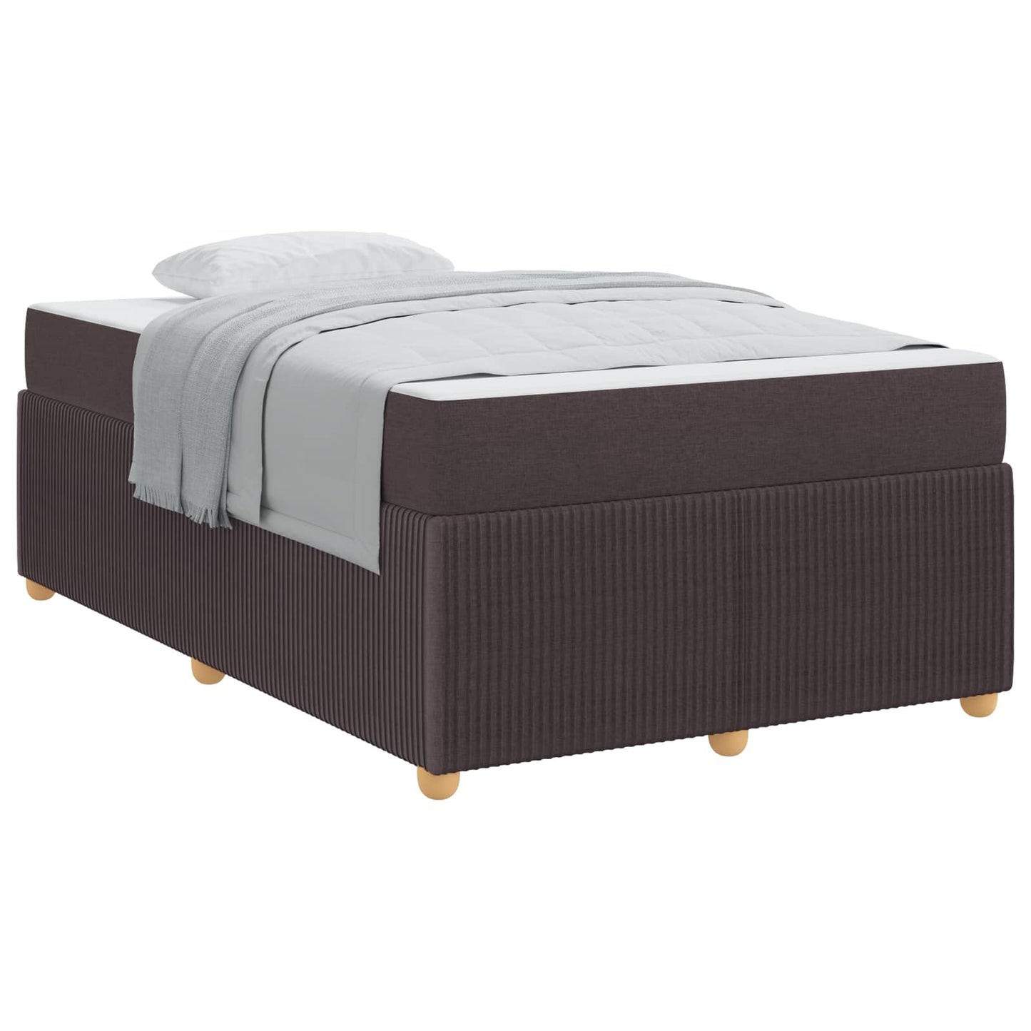 Bedframe met matras Donkerbruin 120 x 190 cm Stof is nu te koop bij PeponiXL, paradijselijk wonen!