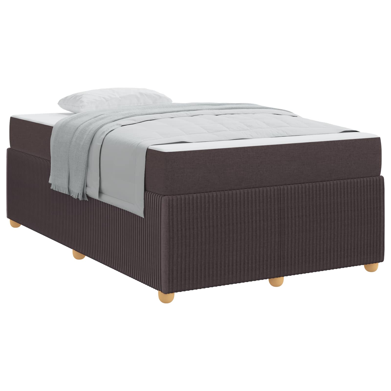 Bedframe met matras Donkerbruin 120 x 190 cm Stof is nu te koop bij PeponiXL, paradijselijk wonen!