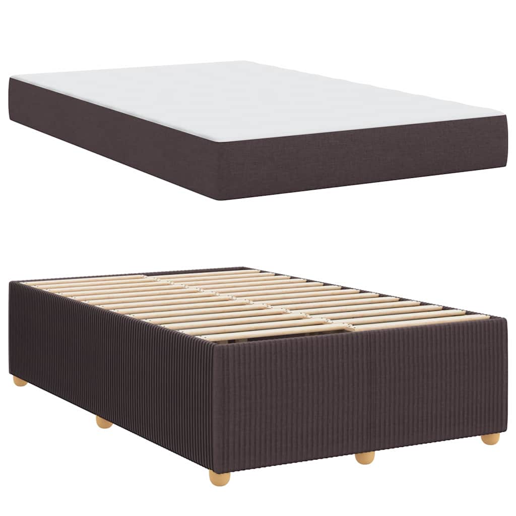 Bedframe met matras Donkerbruin 120 x 190 cm Stof is nu te koop bij PeponiXL, paradijselijk wonen!