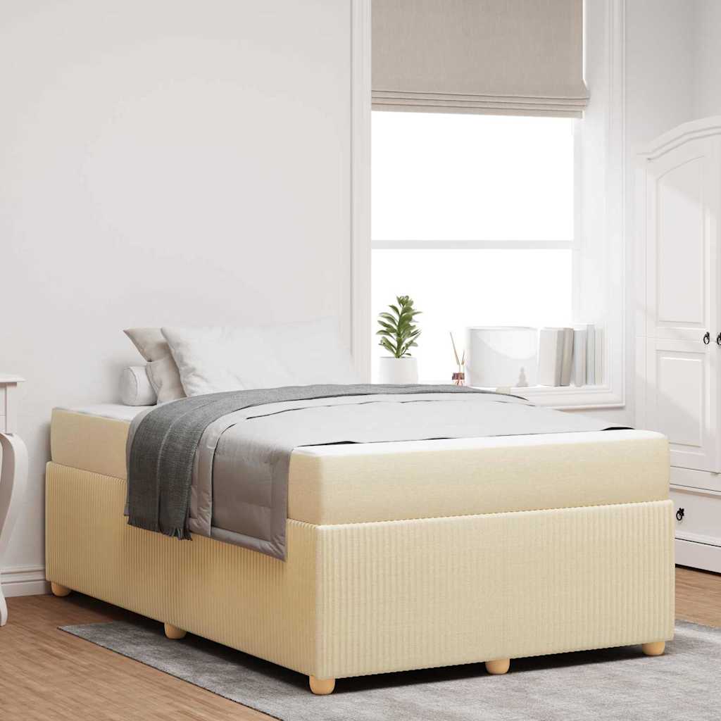 Bedframe met matras Crème 120 x 190 cm Stof is nu te koop bij PeponiXL, paradijselijk wonen!