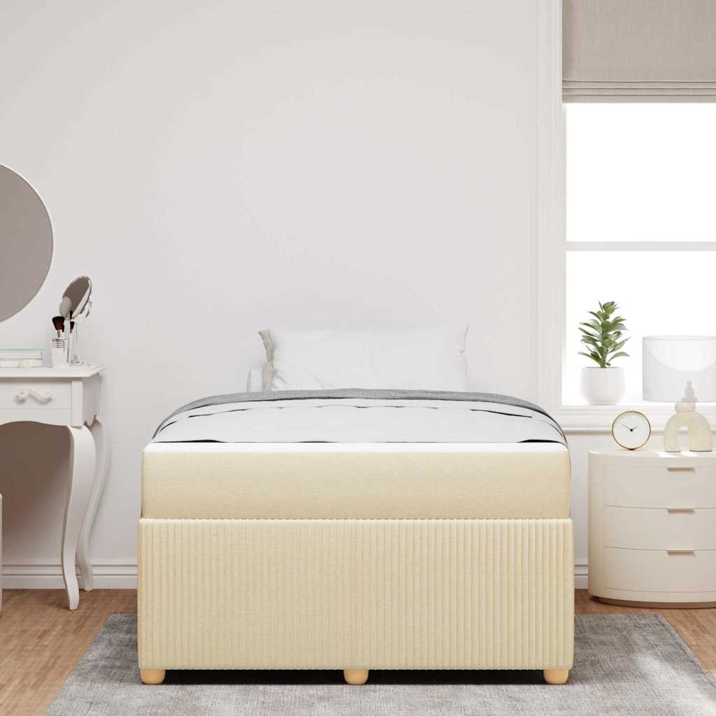 Bedframe met matras Crème 120 x 190 cm Stof is nu te koop bij PeponiXL, paradijselijk wonen!