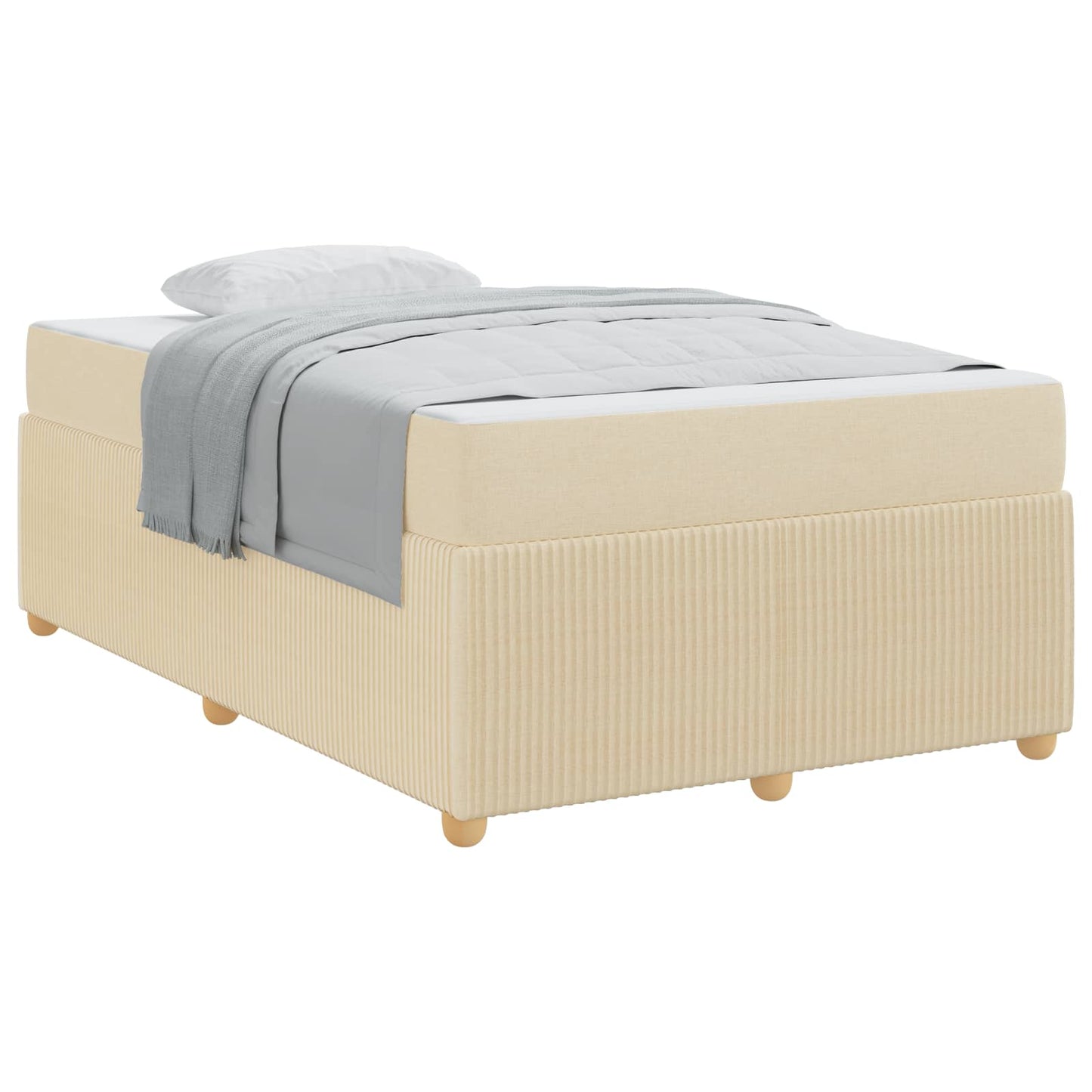 Bedframe met matras Crème 120 x 190 cm Stof is nu te koop bij PeponiXL, paradijselijk wonen!