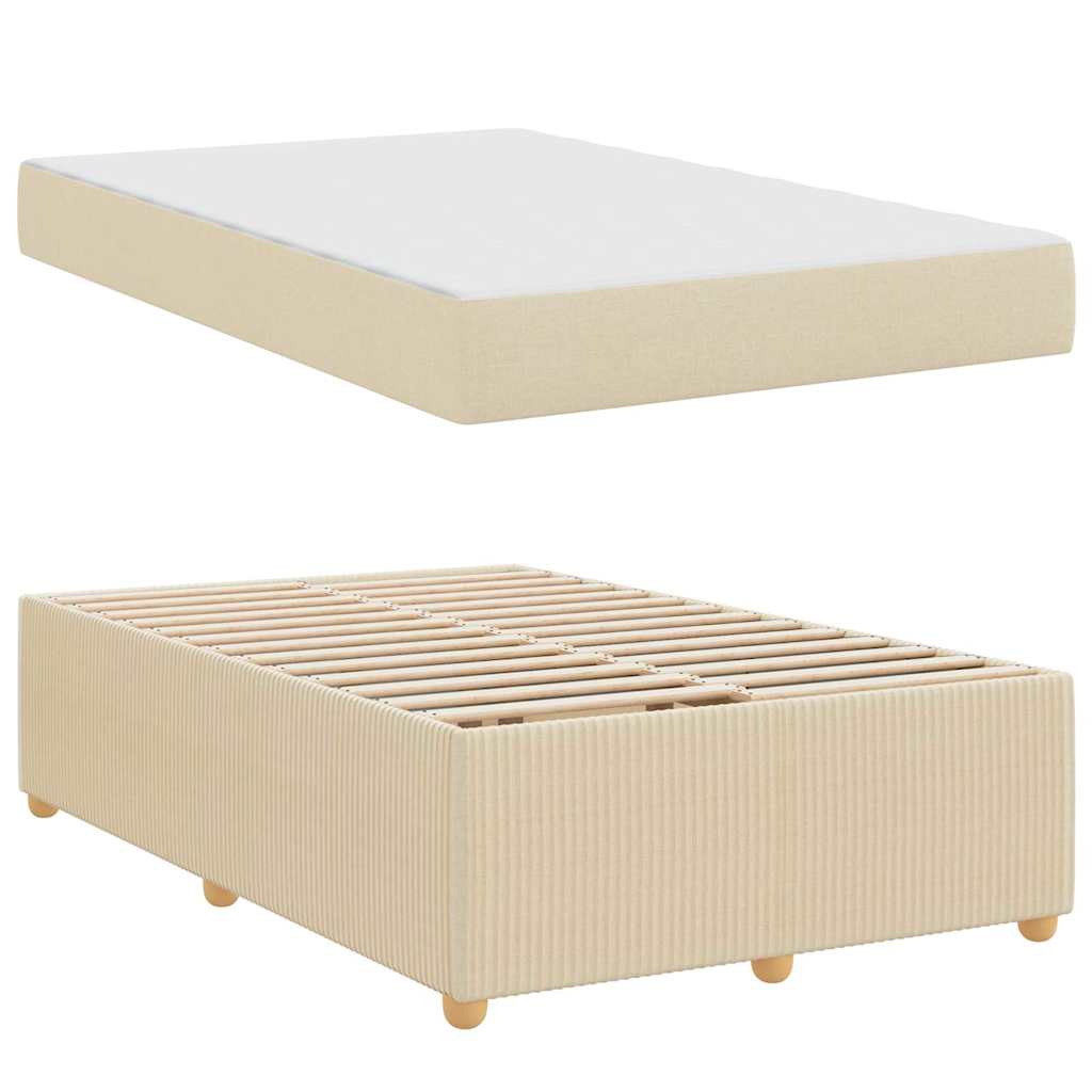 Bedframe met matras Crème 120 x 190 cm Stof is nu te koop bij PeponiXL, paradijselijk wonen!