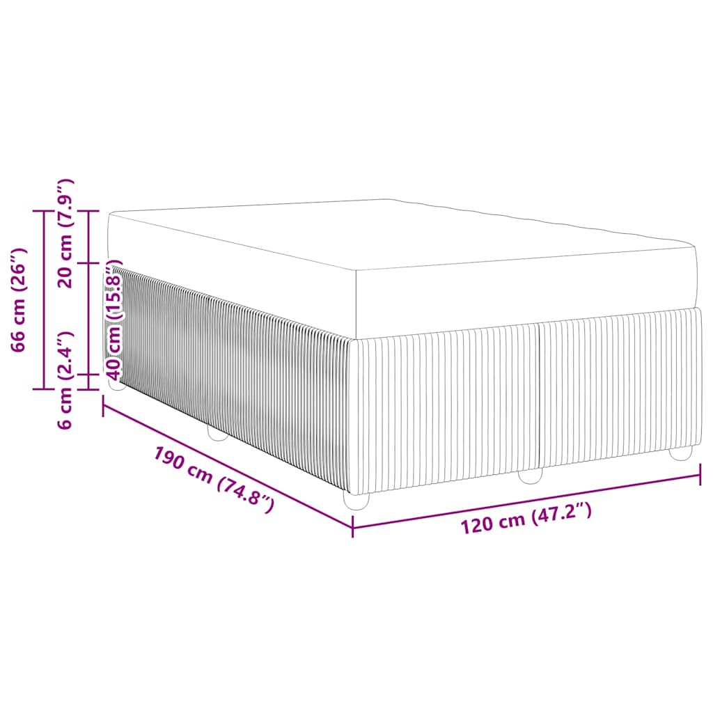Bedframe met matras Crème 120 x 190 cm Stof is nu te koop bij PeponiXL, paradijselijk wonen!