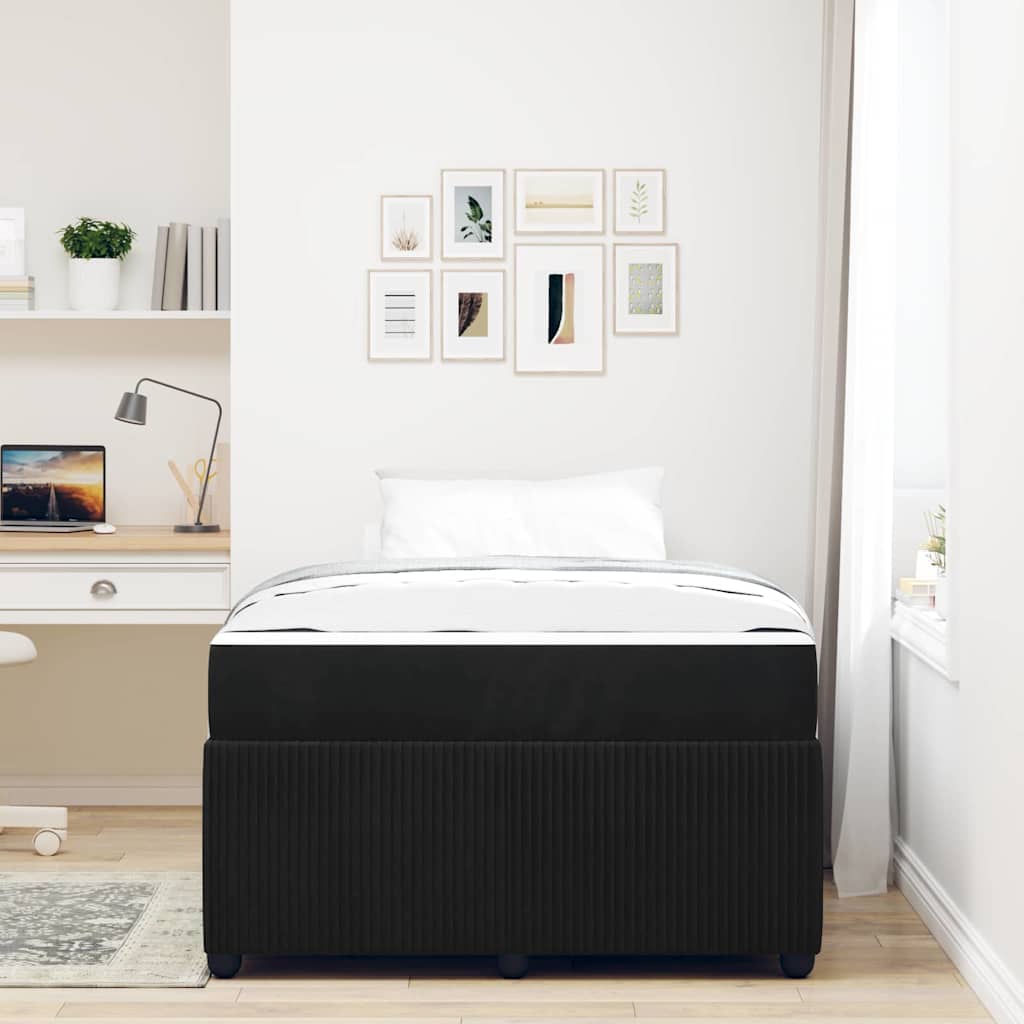 Bedframe met matras Zwart 120 x 190 cm Stof is nu te koop bij PeponiXL, paradijselijk wonen!
