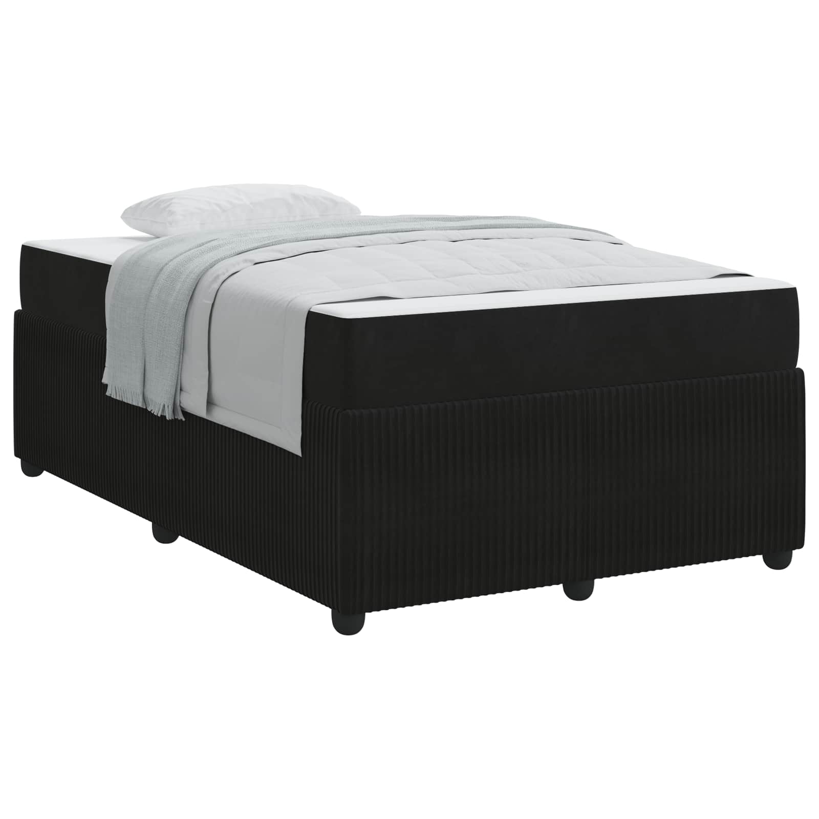 Bedframe met matras Zwart 120 x 190 cm Stof is nu te koop bij PeponiXL, paradijselijk wonen!