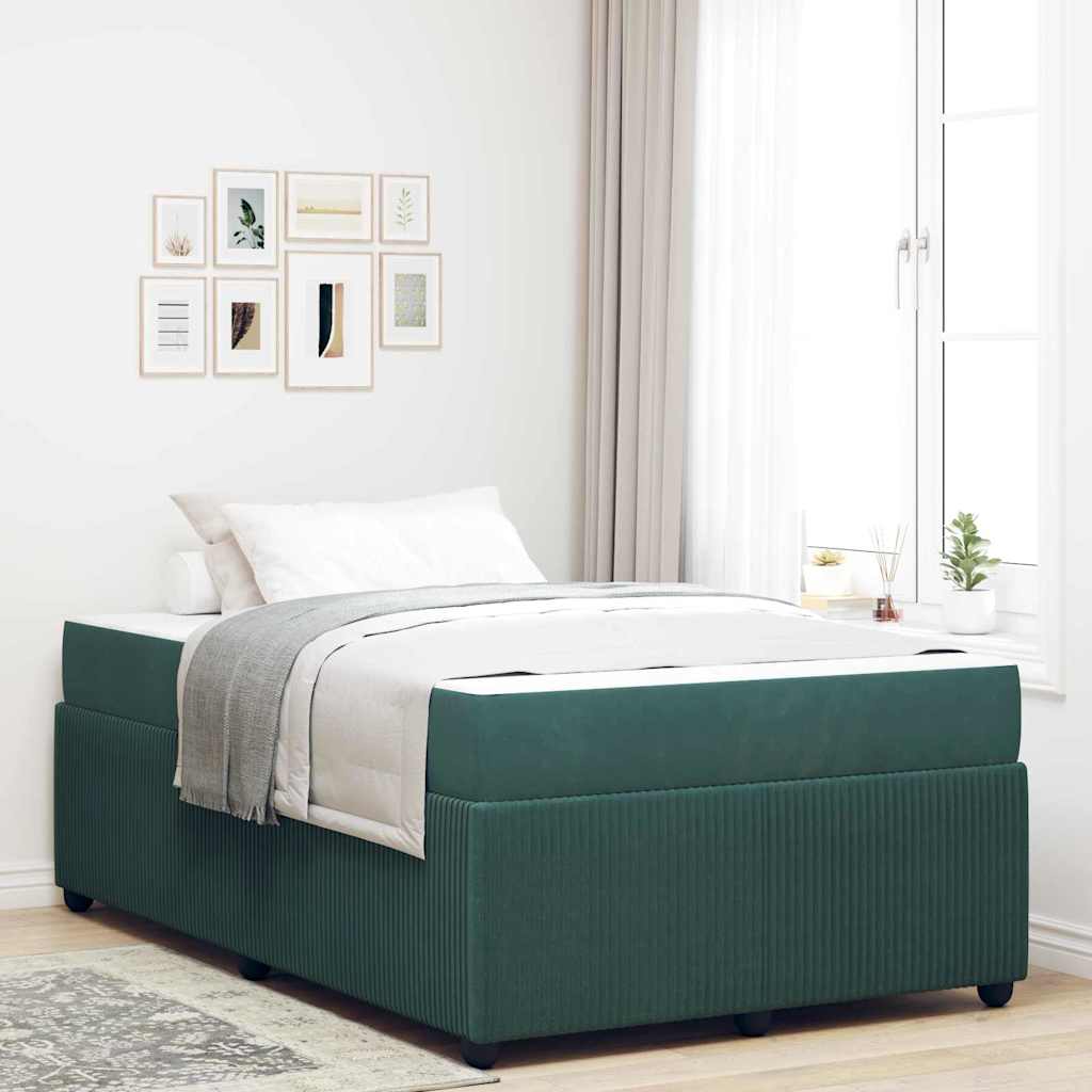 Bedframe met matras Donkergroen 120 x 190 cm Stof is nu te koop bij PeponiXL, paradijselijk wonen!