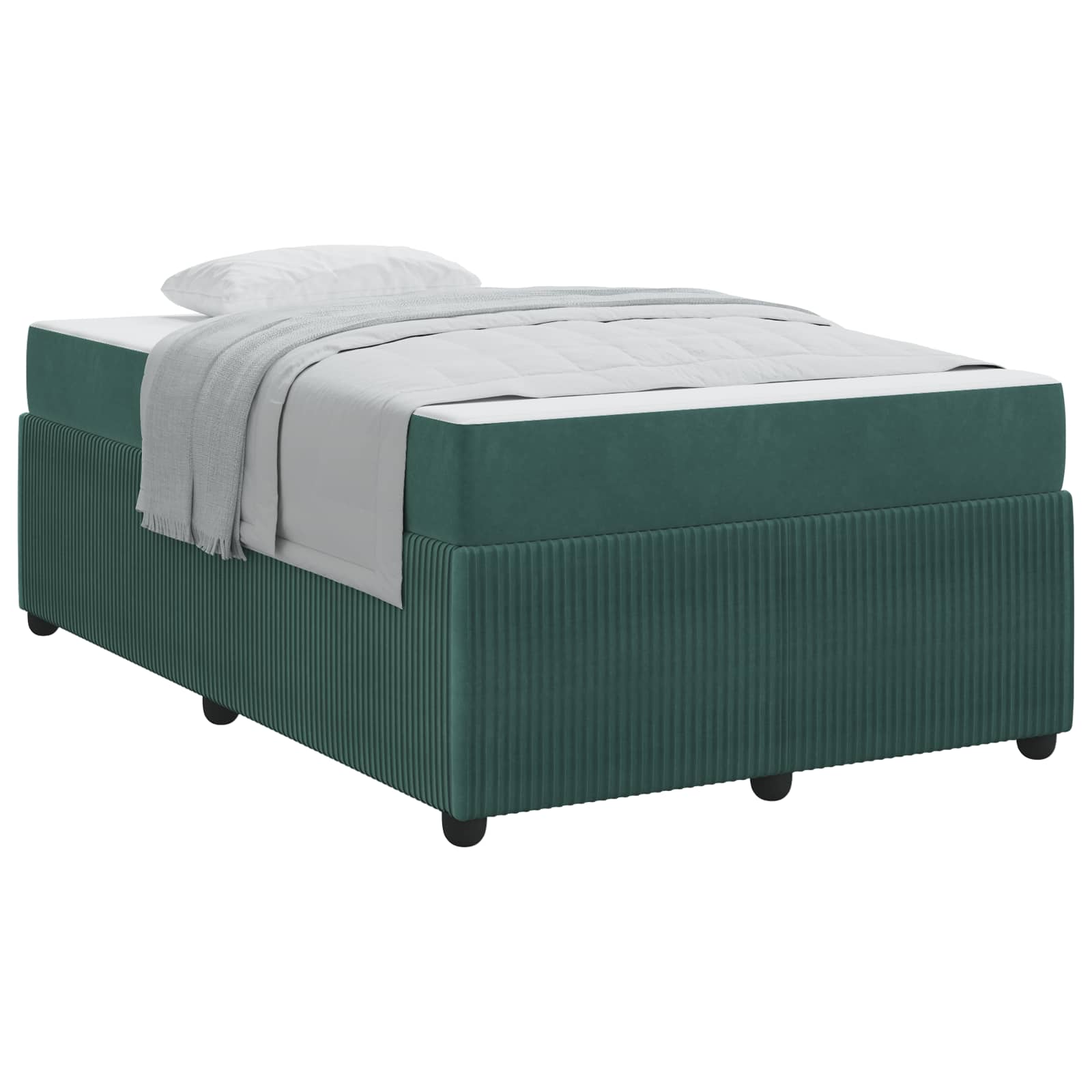 Bedframe met matras Donkergroen 120 x 190 cm Stof is nu te koop bij PeponiXL, paradijselijk wonen!