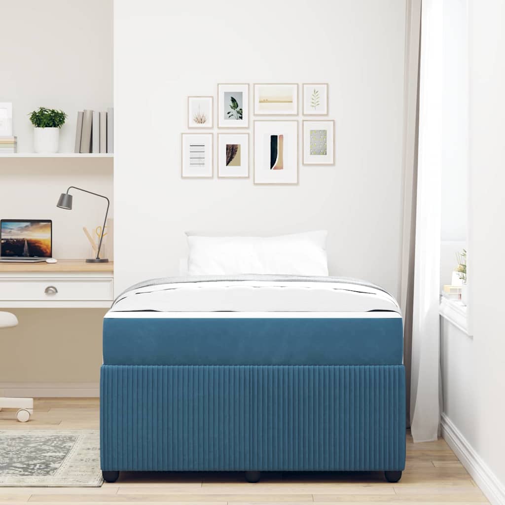 Bedframe met matras Blauw 120 x 190 cm Stof is nu te koop bij PeponiXL, paradijselijk wonen!