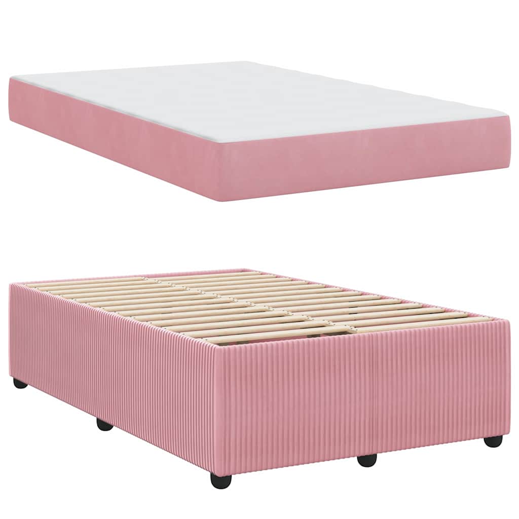 Bedframe met matras Roze 120 x 190 cm Stof is nu te koop bij PeponiXL, paradijselijk wonen!