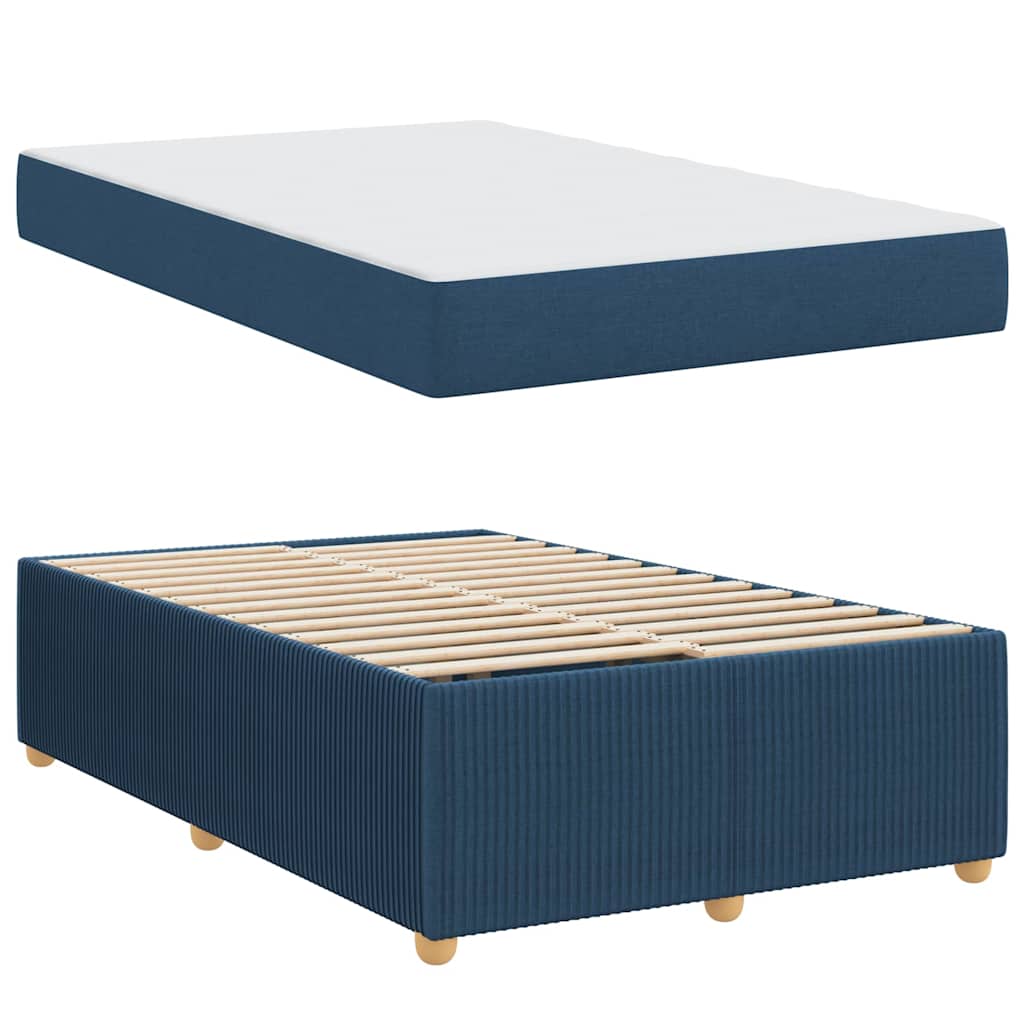 Bedframe met matras Blauw 120 x 200 cm Stof is nu te koop bij PeponiXL, paradijselijk wonen!