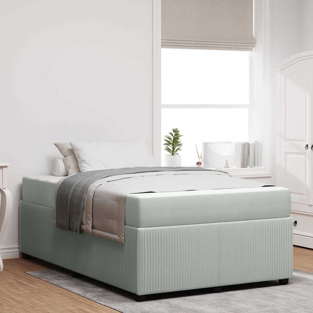 Bedframe met matras Lichtgrijs 120 x 200 cm Stof is nu te koop bij PeponiXL, paradijselijk wonen!