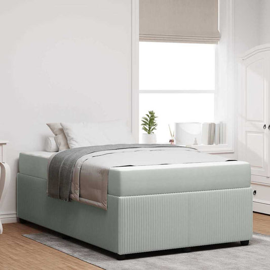 Bedframe met matras Lichtgrijs 120 x 200 cm Stof is nu te koop bij PeponiXL, paradijselijk wonen!