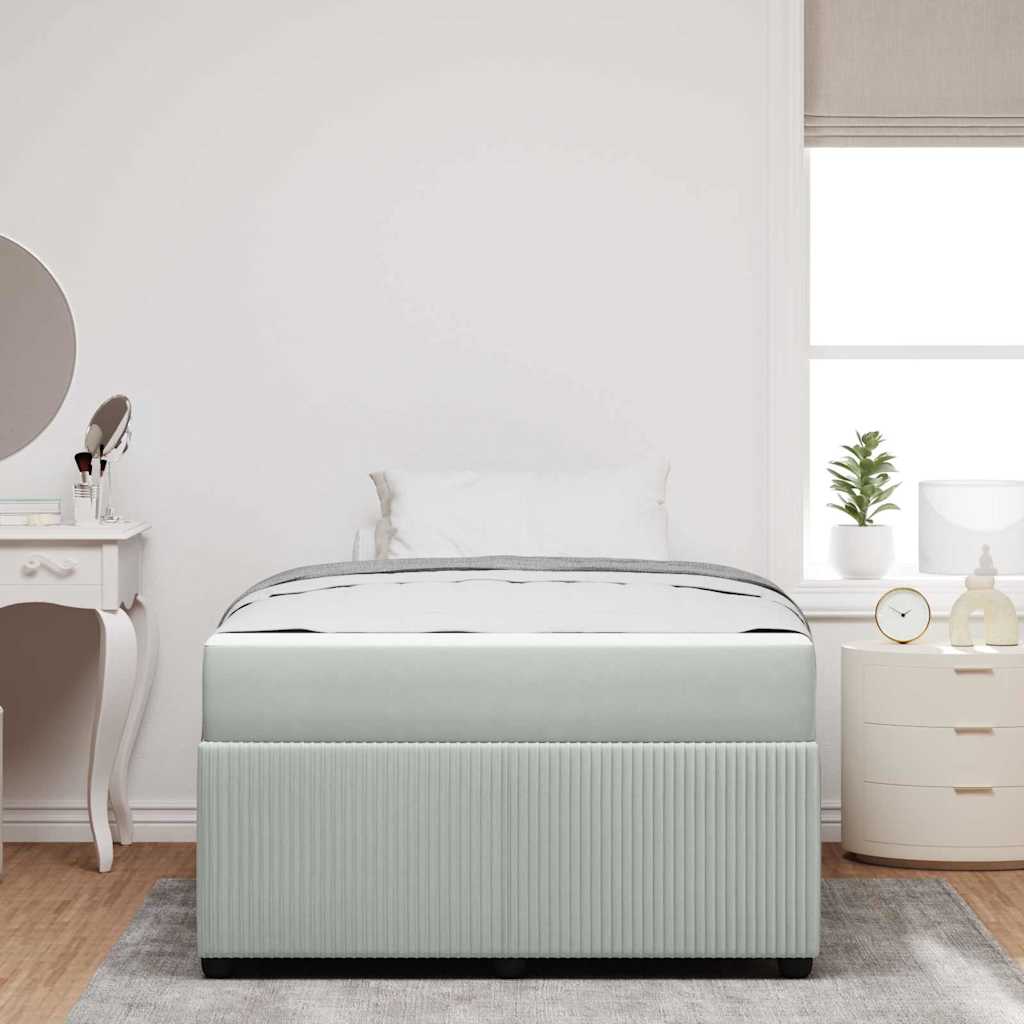 Bedframe met matras Lichtgrijs 120 x 200 cm Stof is nu te koop bij PeponiXL, paradijselijk wonen!