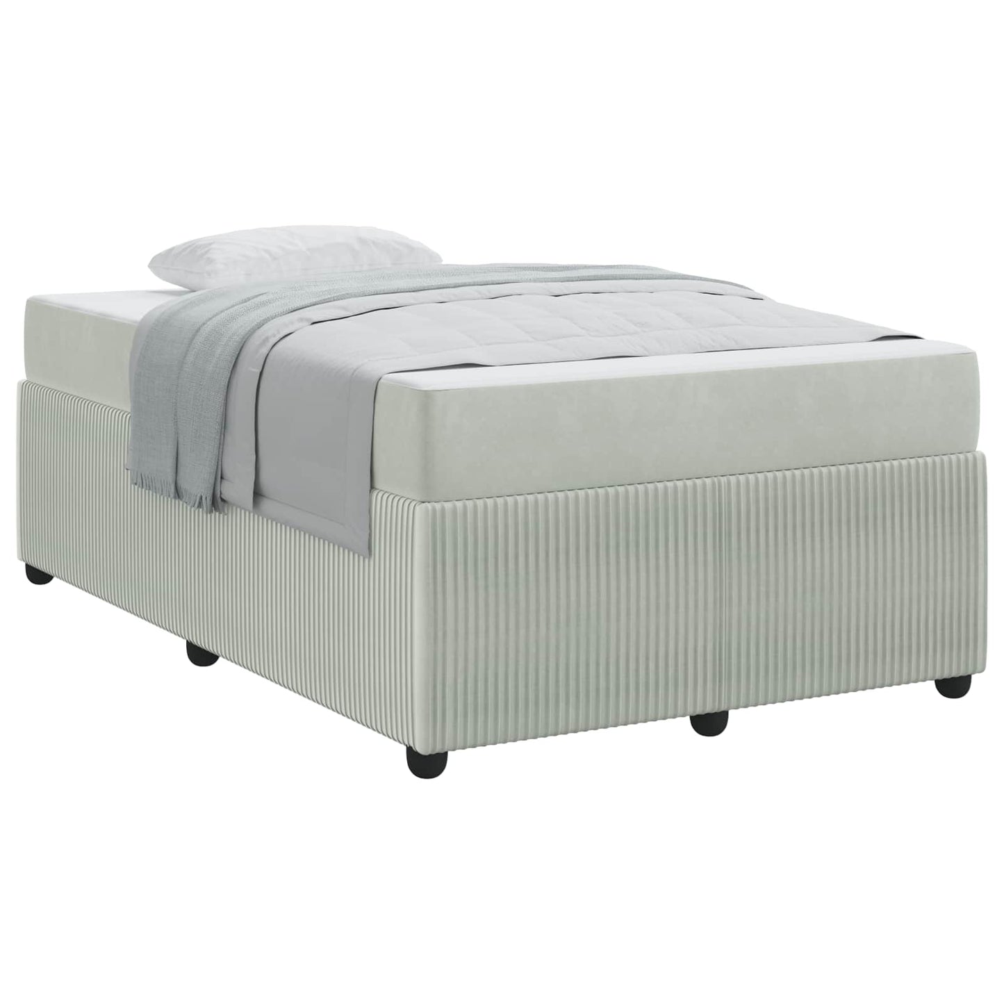 Bedframe met matras Lichtgrijs 120 x 200 cm Stof is nu te koop bij PeponiXL, paradijselijk wonen!