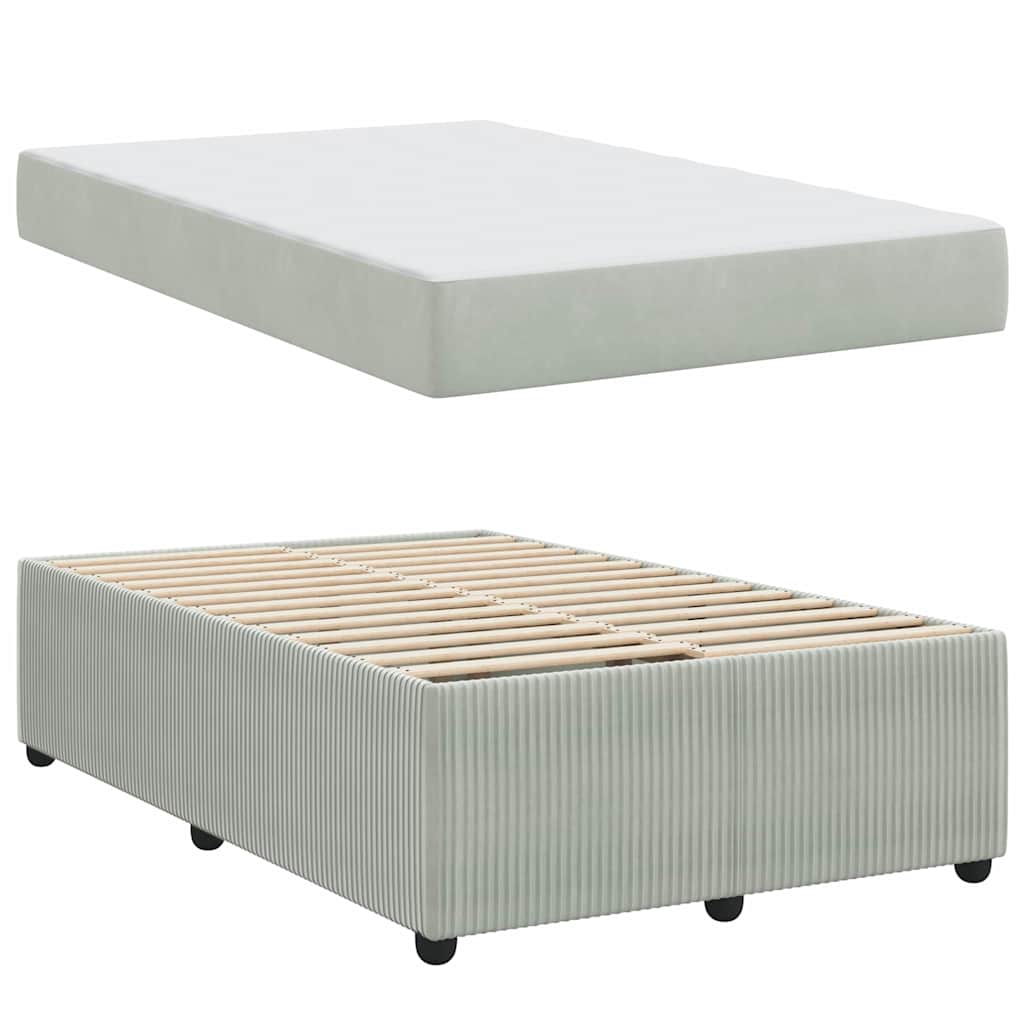 Bedframe met matras Lichtgrijs 120 x 200 cm Stof is nu te koop bij PeponiXL, paradijselijk wonen!