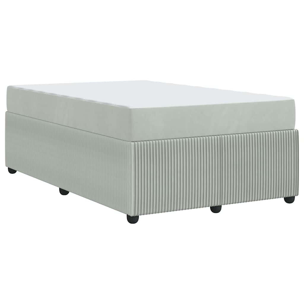 Bedframe met matras Lichtgrijs 120 x 200 cm Stof is nu te koop bij PeponiXL, paradijselijk wonen!