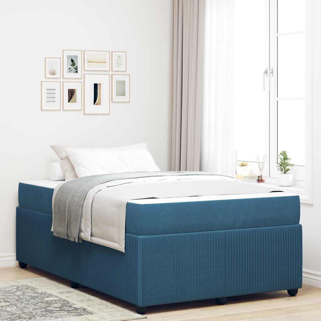 Bedframe met matras Blauw 120 x 200 cm Stof is nu te koop bij PeponiXL, paradijselijk wonen!