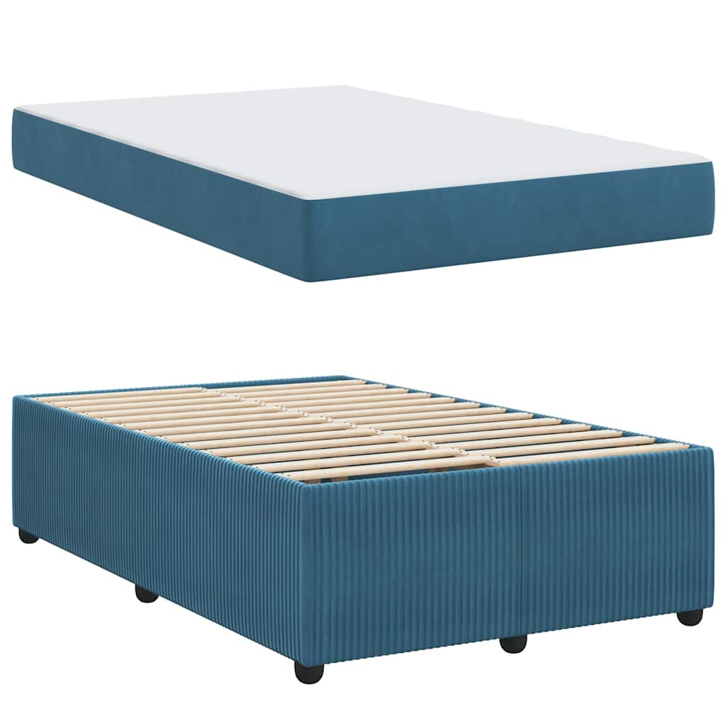 Bedframe met matras Blauw 120 x 200 cm Stof is nu te koop bij PeponiXL, paradijselijk wonen!