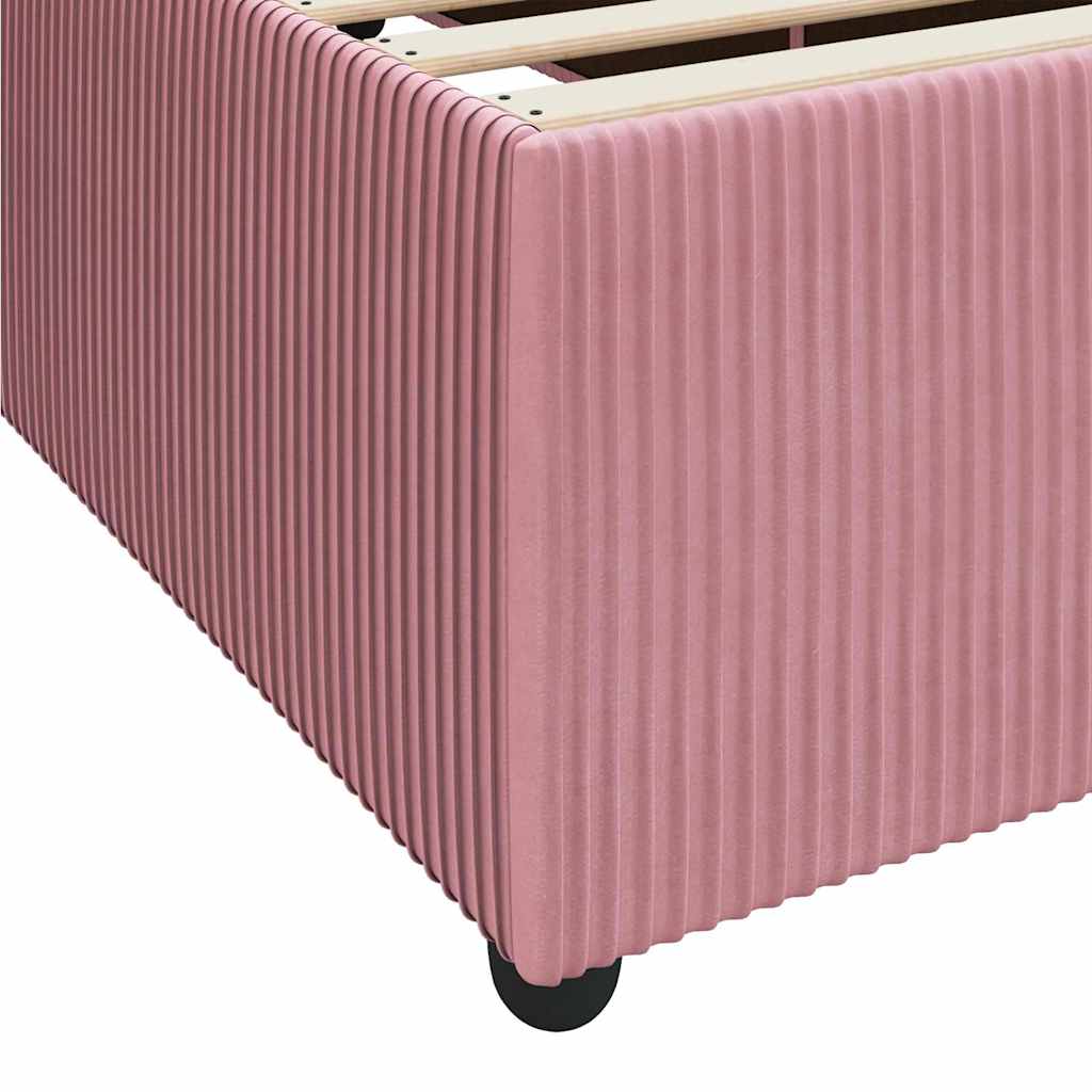 Bedframe met matras Roze 120 x 200 cm Stof is nu te koop bij PeponiXL, paradijselijk wonen!