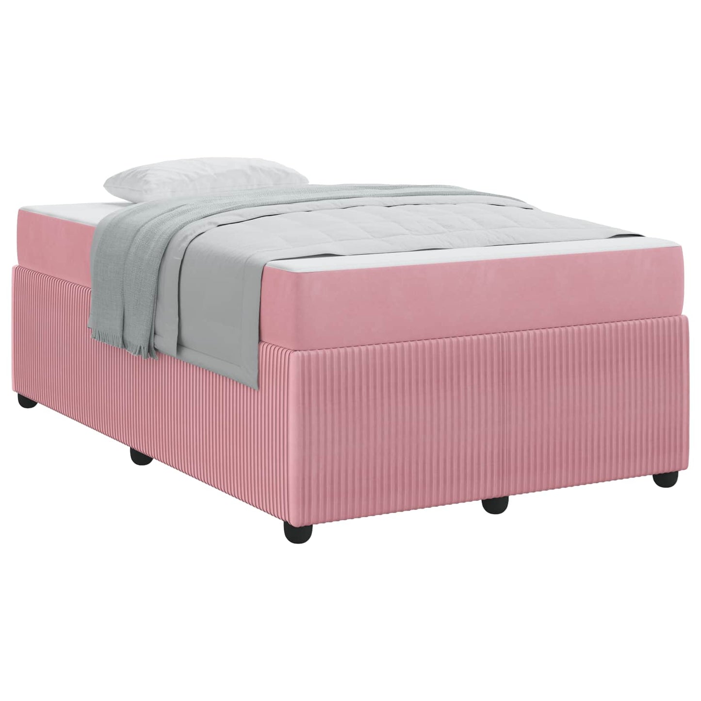 Bedframe met matras Roze 120 x 200 cm Stof is nu te koop bij PeponiXL, paradijselijk wonen!