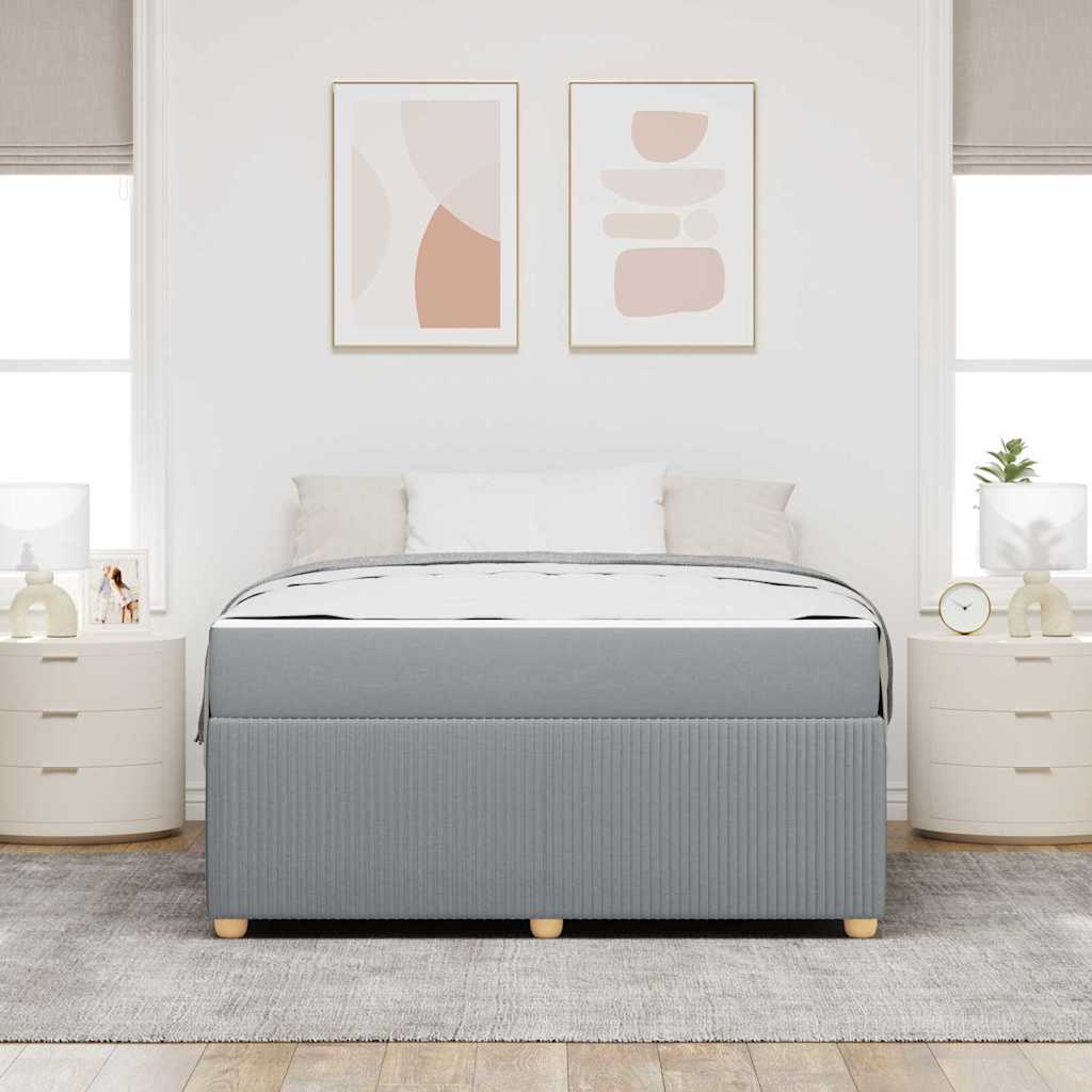 Bedframe met matras Lichtgrijs 140 x 200 cm Stof is nu te koop bij PeponiXL, paradijselijk wonen!
