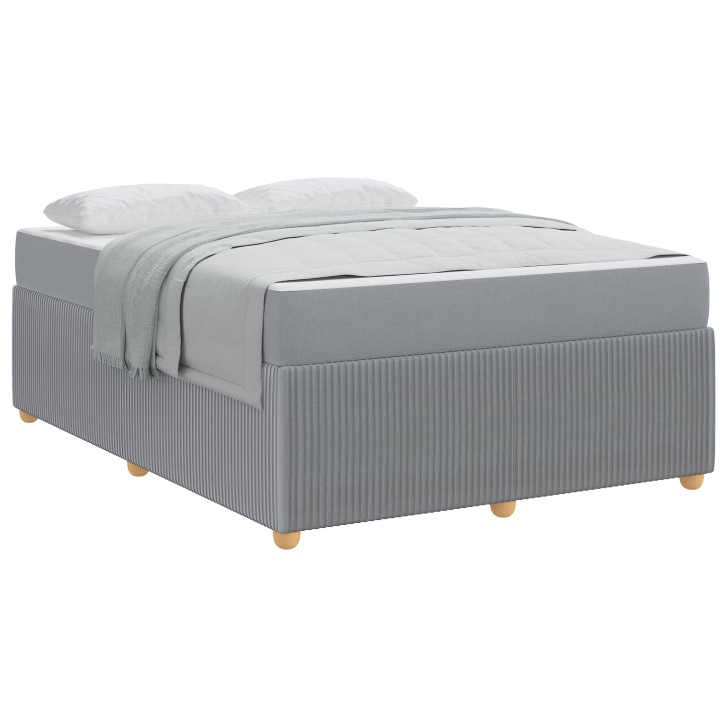 Bedframe met matras Lichtgrijs 140 x 200 cm Stof is nu te koop bij PeponiXL, paradijselijk wonen!