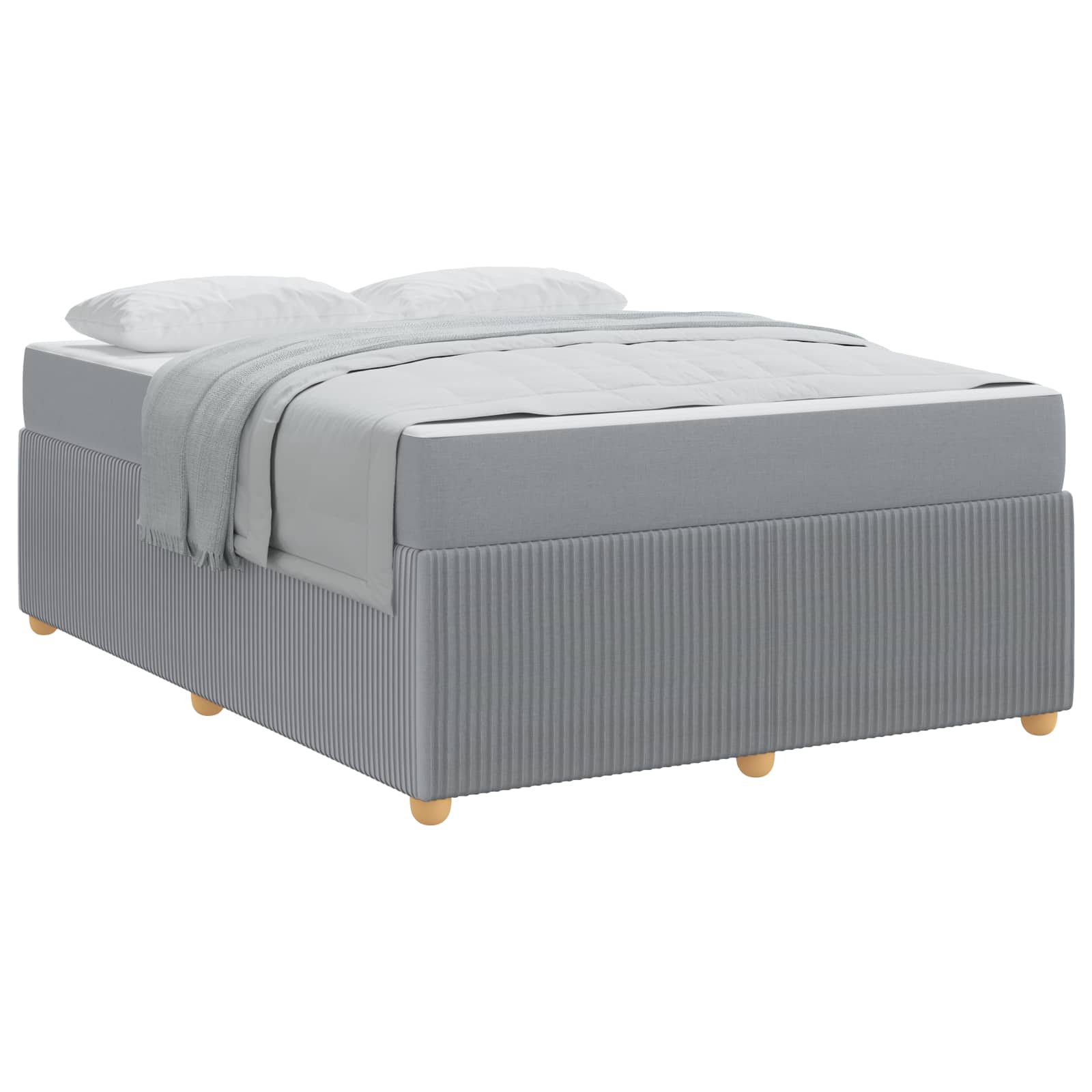 Bedframe met matras Lichtgrijs 140 x 200 cm Stof is nu te koop bij PeponiXL, paradijselijk wonen!