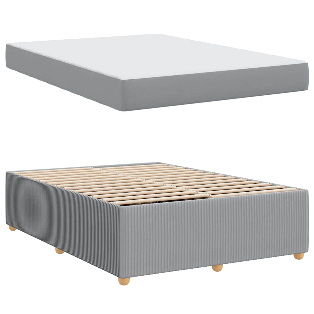 Bedframe met matras Lichtgrijs 140 x 200 cm Stof is nu te koop bij PeponiXL, paradijselijk wonen!