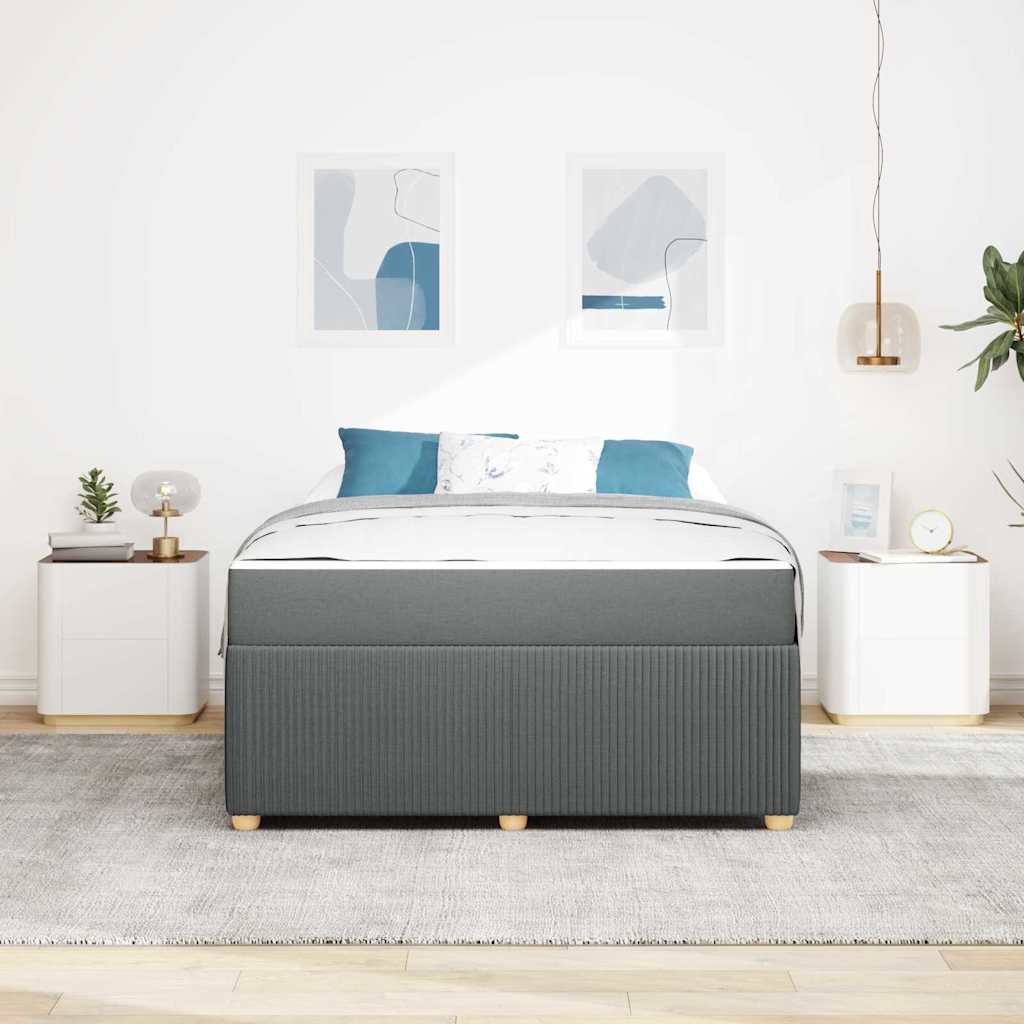 Bedframe met matras Donkergrijs 140 x 200 cm Stof is nu te koop bij PeponiXL, paradijselijk wonen!