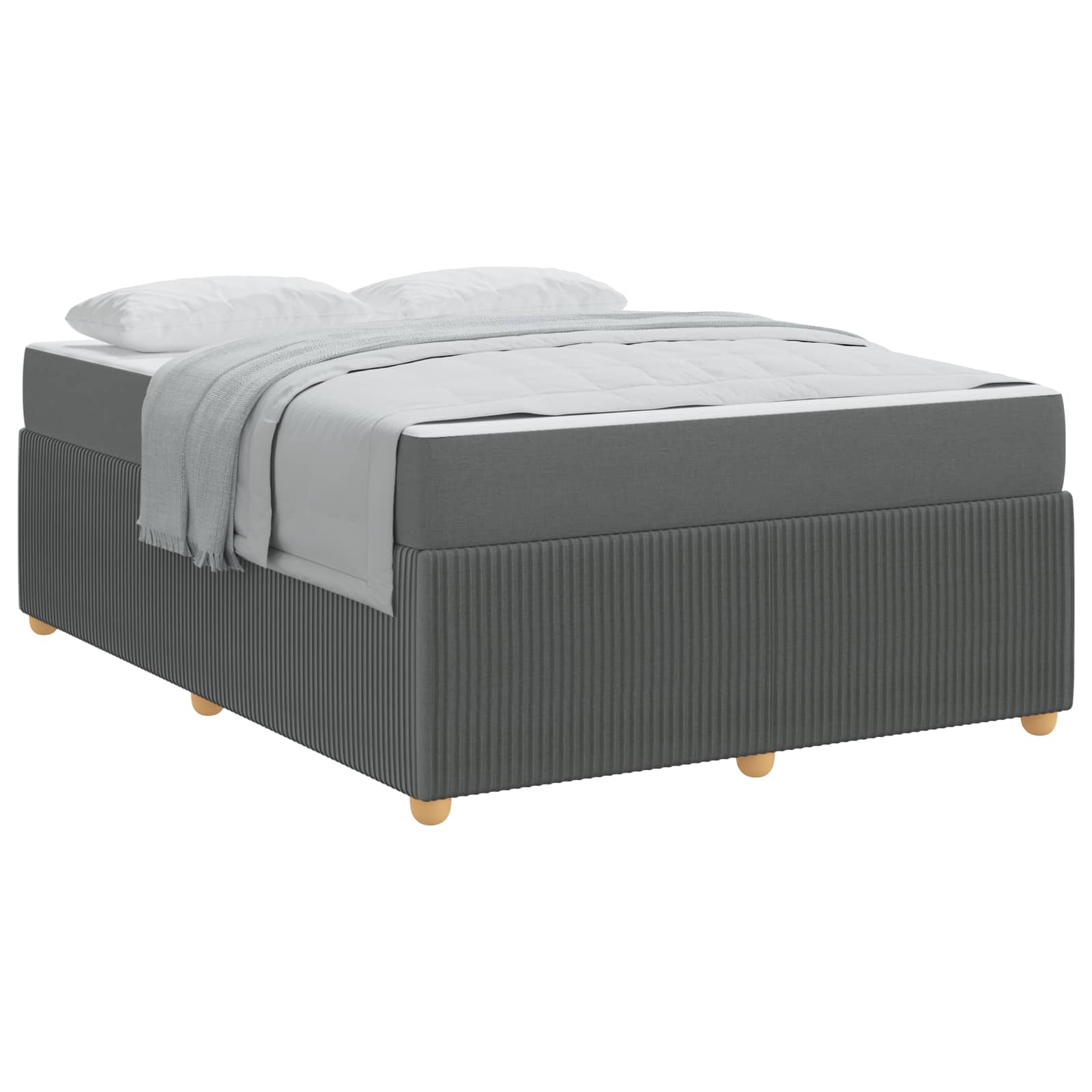Bedframe met matras Donkergrijs 140 x 200 cm Stof is nu te koop bij PeponiXL, paradijselijk wonen!
