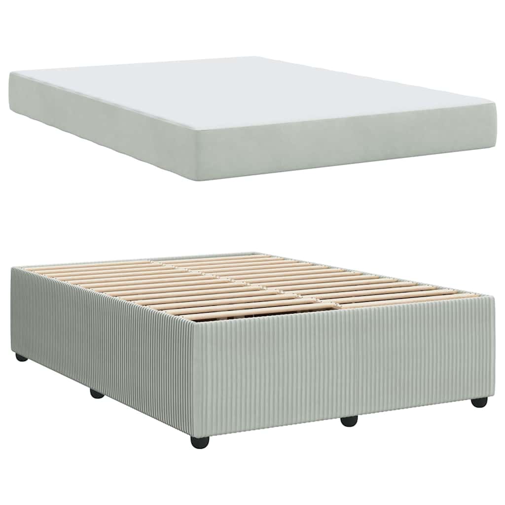 Bedframe met matras Lichtgrijs 140 x 200 cm Stof is nu te koop bij PeponiXL, paradijselijk wonen!
