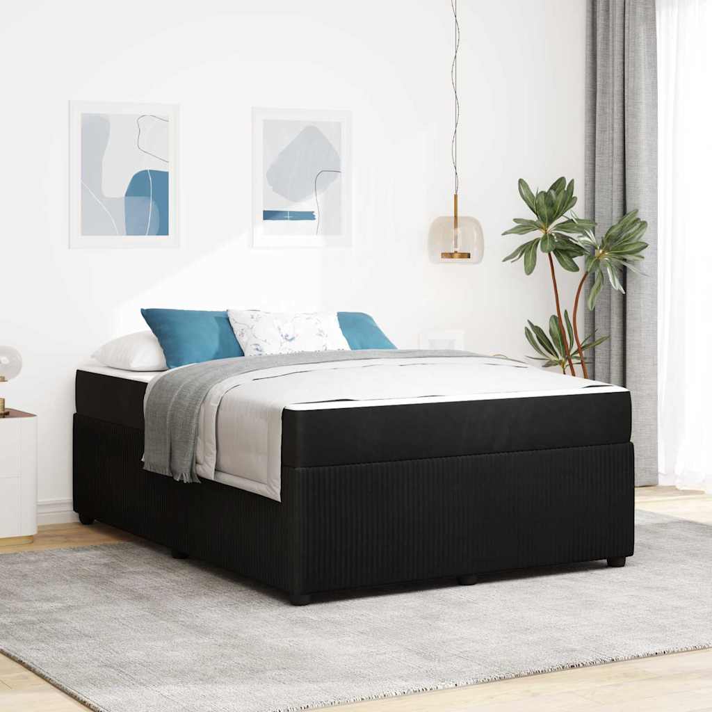 Bedframe met matras Zwart 140 x 200 cm Stof is nu te koop bij PeponiXL, paradijselijk wonen!