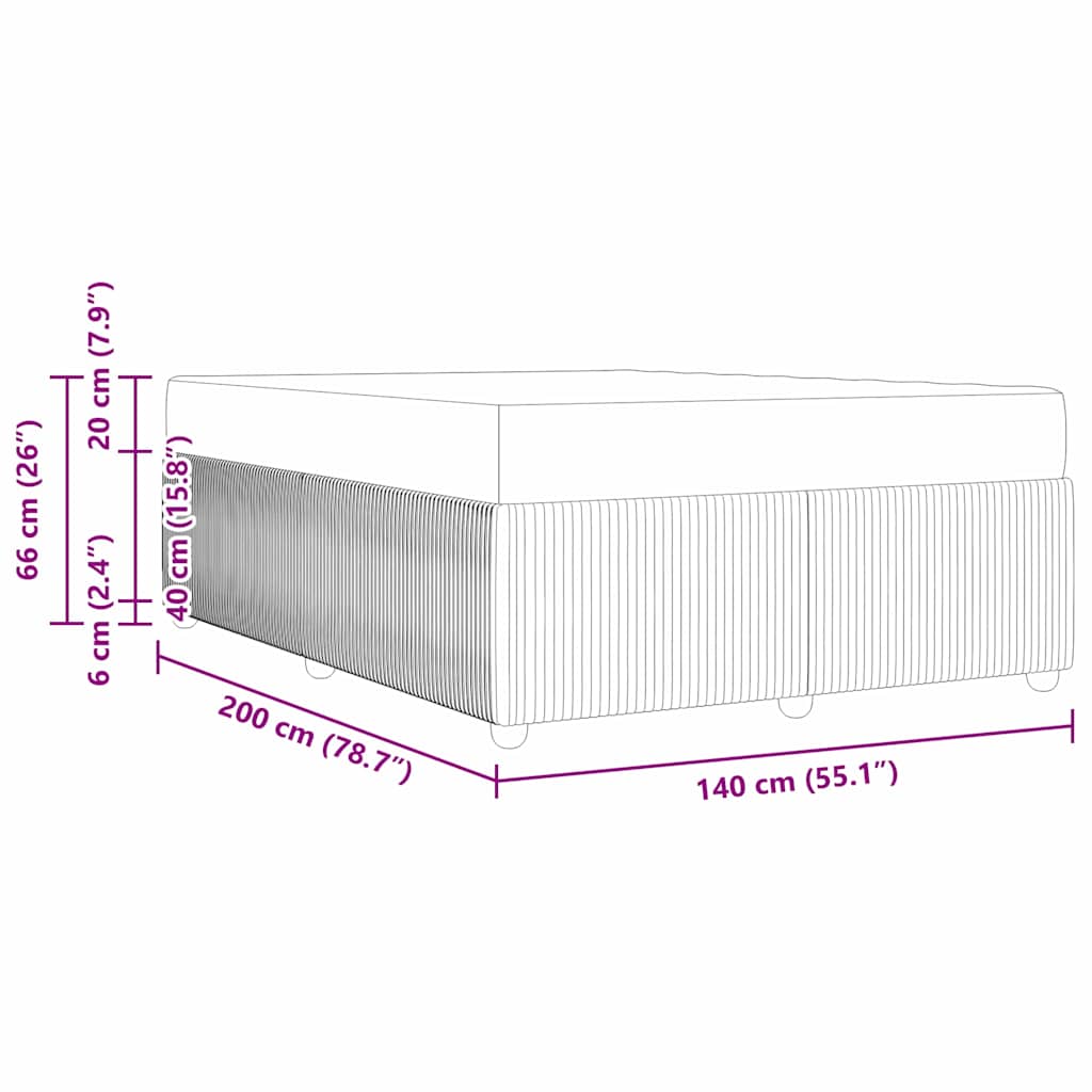 Bedframe met matras Blauw 140 x 200 cm Stof is nu te koop bij PeponiXL, paradijselijk wonen!