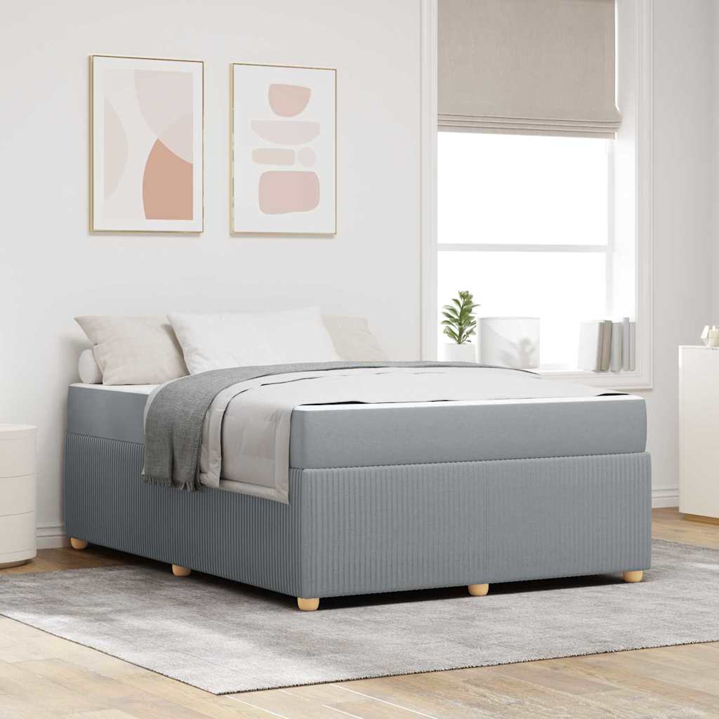 Bedframe met matras Lichtgrijs 160 x 200 cm Stof is nu te koop bij PeponiXL, paradijselijk wonen!