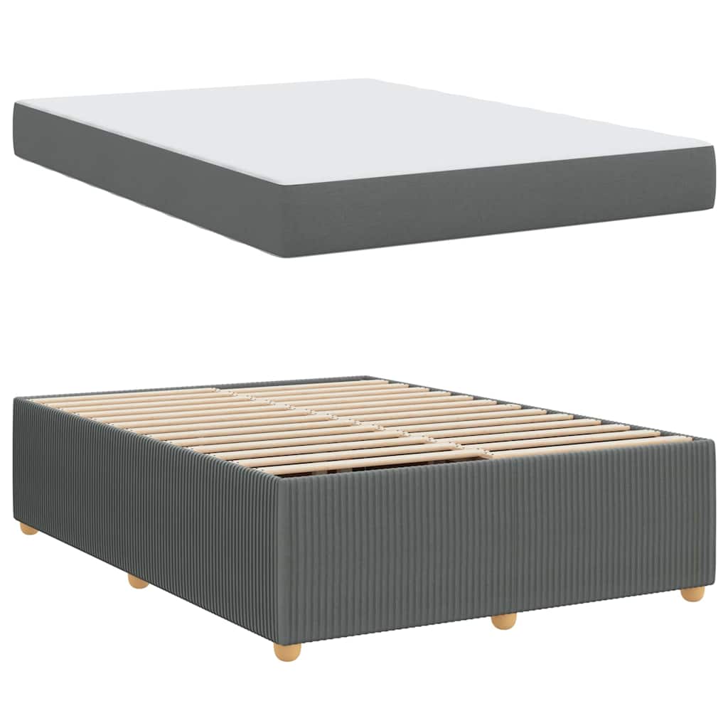 Bedframe met matras Donkergrijs 160 x 200 cm Stof is nu te koop bij PeponiXL, paradijselijk wonen!