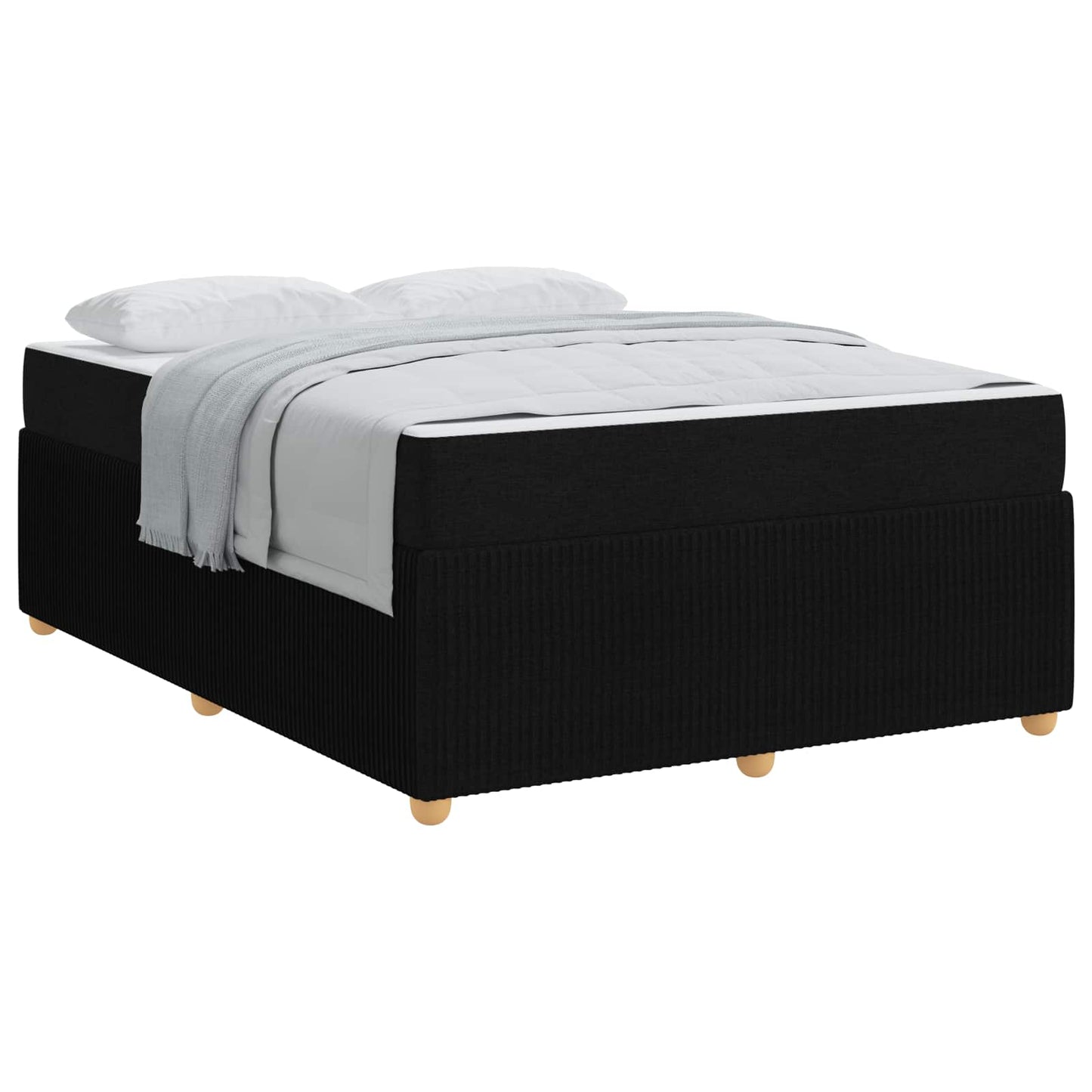 Bedframe met matras Zwart 160 x 200 cm Stof is nu te koop bij PeponiXL, paradijselijk wonen!