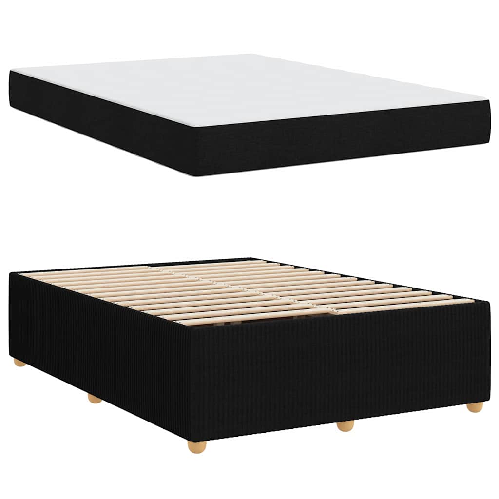 Bedframe met matras Zwart 160 x 200 cm Stof is nu te koop bij PeponiXL, paradijselijk wonen!