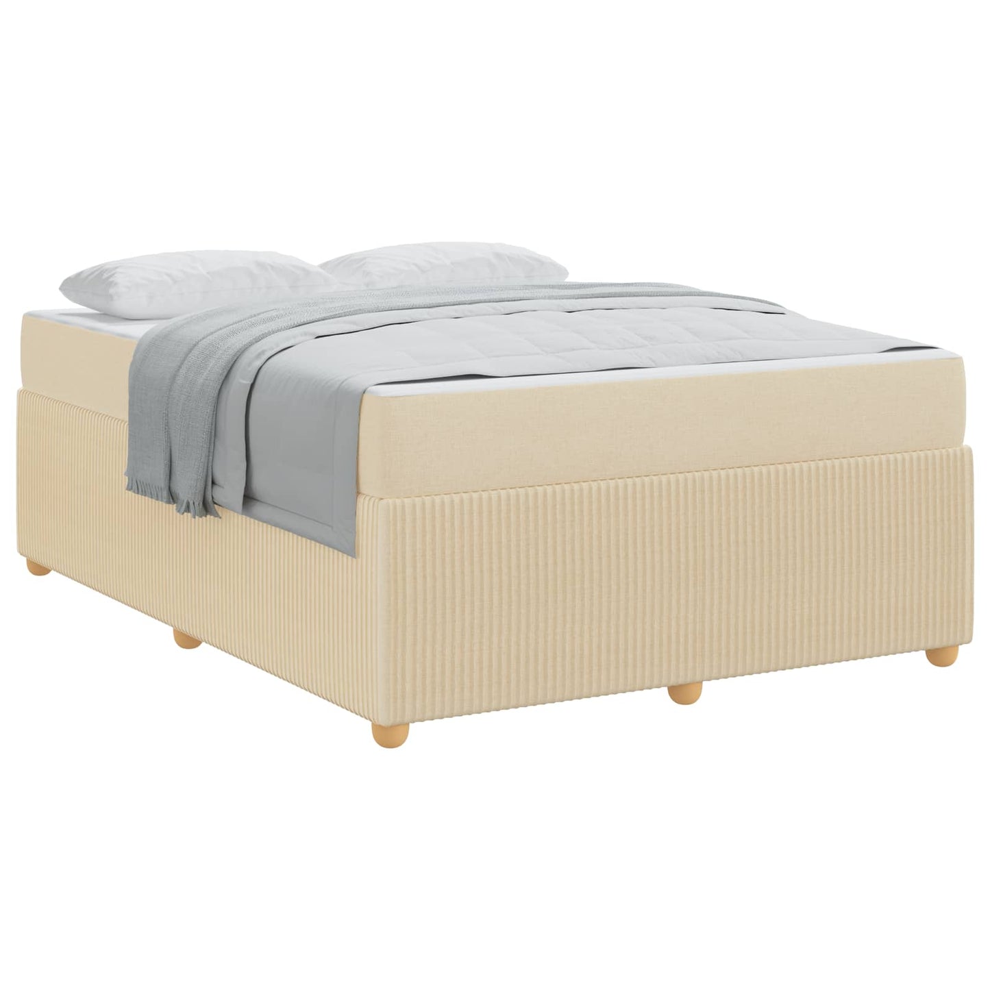 Bedframe met matras Crème 160 x 200 cm Stof is nu te koop bij PeponiXL, paradijselijk wonen!