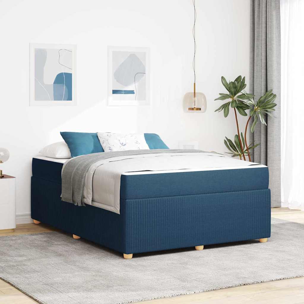 Bedframe met matras Blauw 160 x 200 cm Stof is nu te koop bij PeponiXL, paradijselijk wonen!