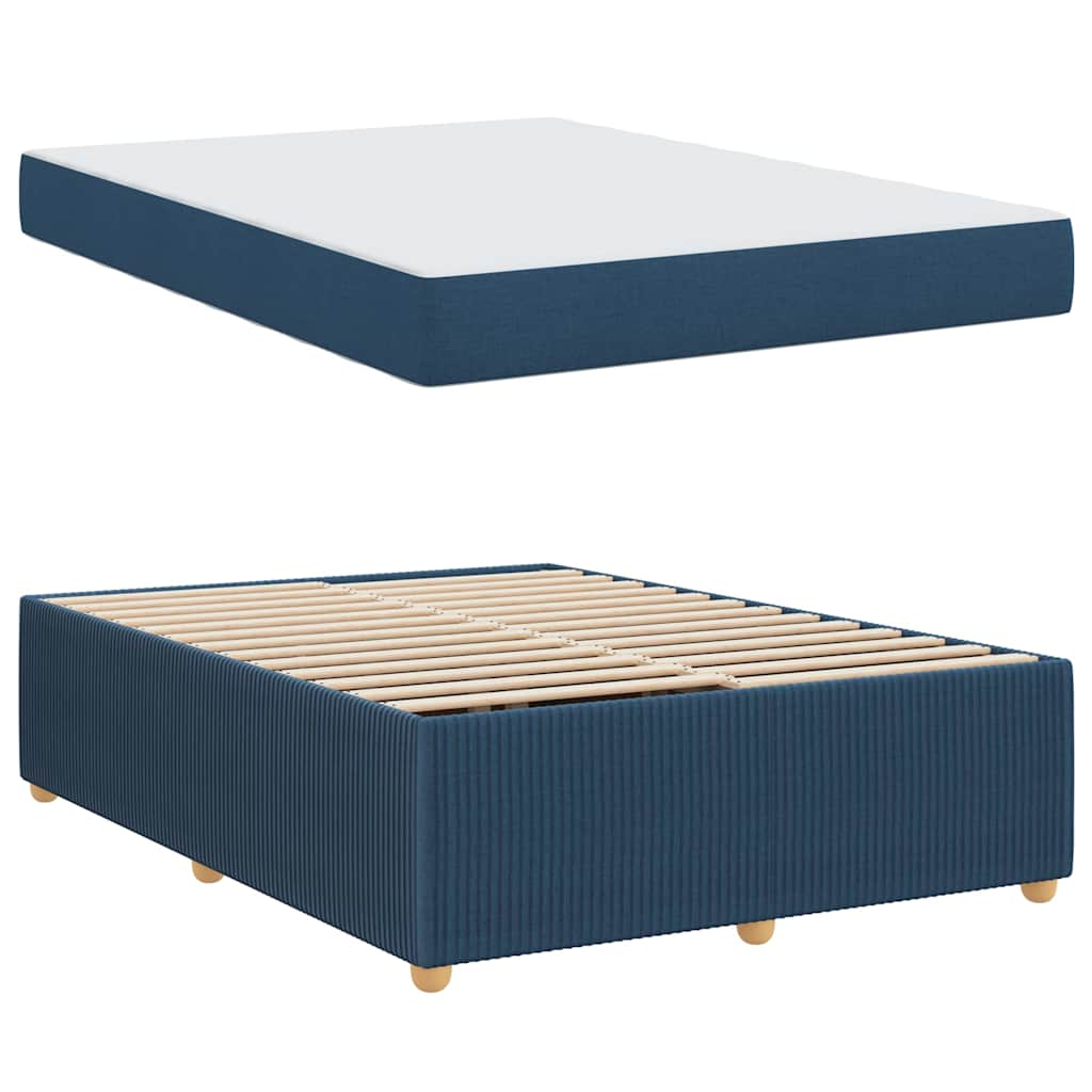 Bedframe met matras Blauw 160 x 200 cm Stof is nu te koop bij PeponiXL, paradijselijk wonen!