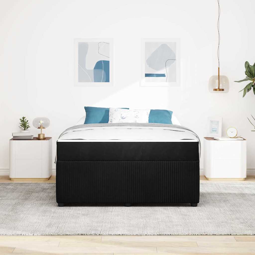 Bedframe met matras Zwart 160 x 200 cm Stof is nu te koop bij PeponiXL, paradijselijk wonen!