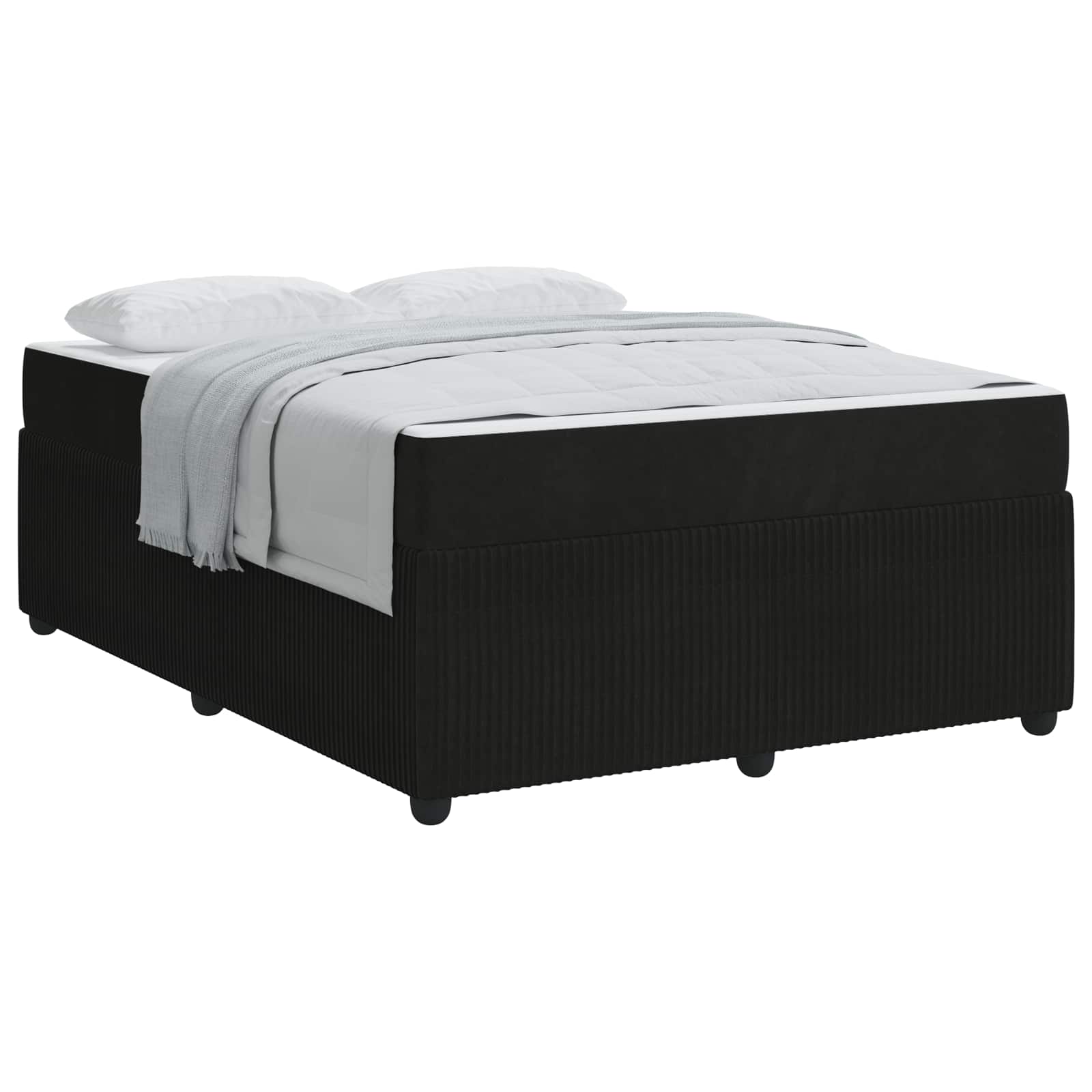 Bedframe met matras Zwart 160 x 200 cm Stof is nu te koop bij PeponiXL, paradijselijk wonen!