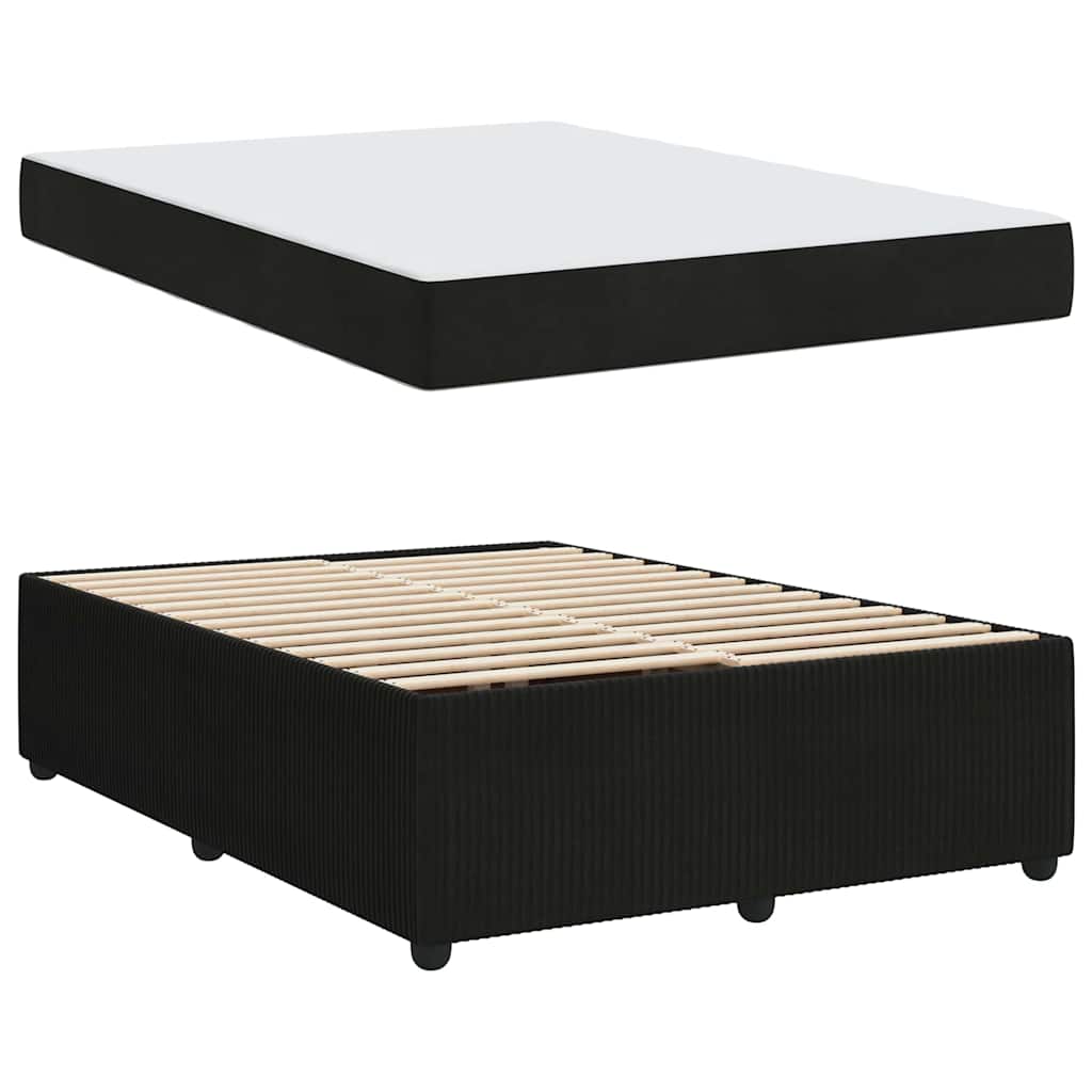 Bedframe met matras Zwart 160 x 200 cm Stof is nu te koop bij PeponiXL, paradijselijk wonen!